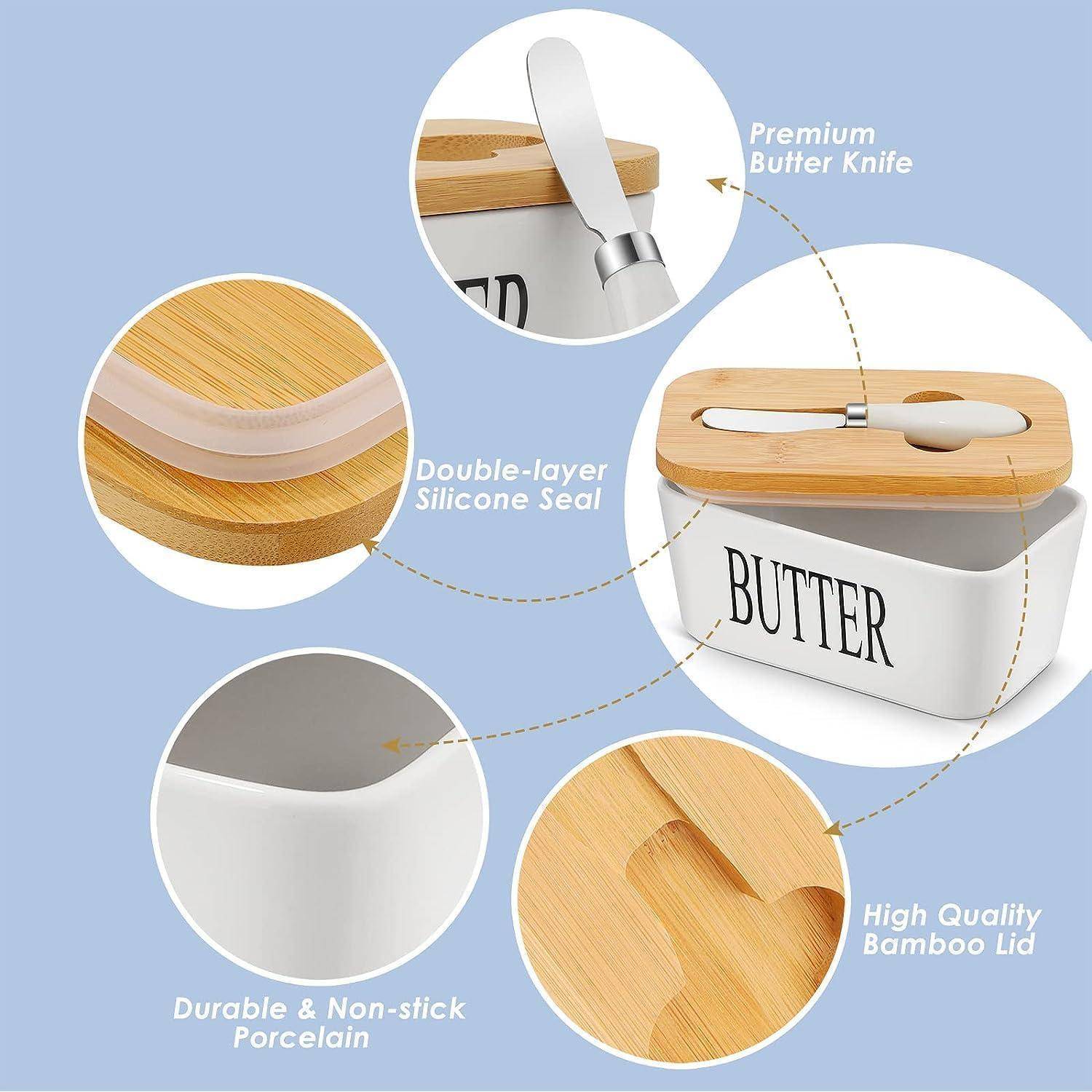 Butterdose Emaille mit Holzdeckel Silikon-Dichtlippe 250 g
