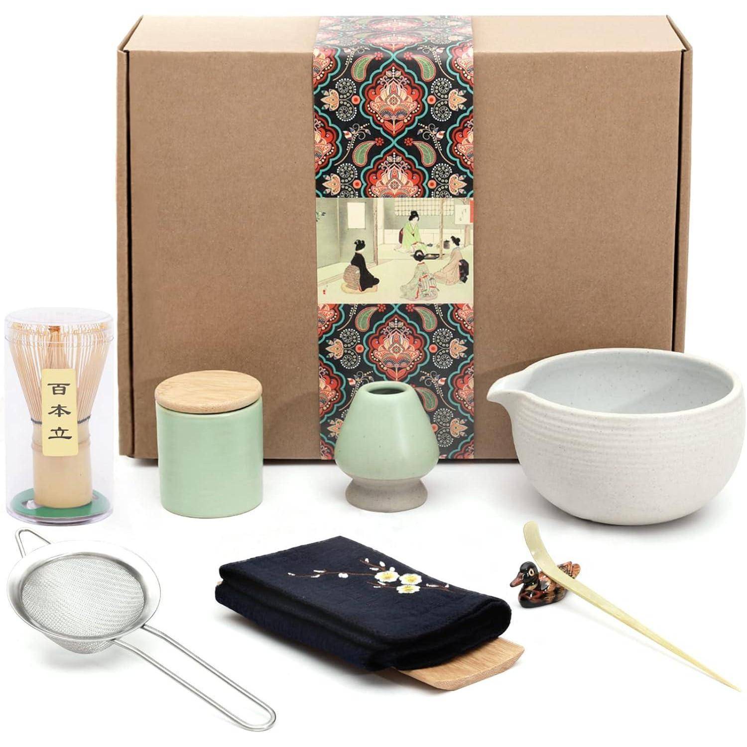 Japanisches Matcha-Teeset Handgefertigt 9tlg. Bambus Teezeremonie Set