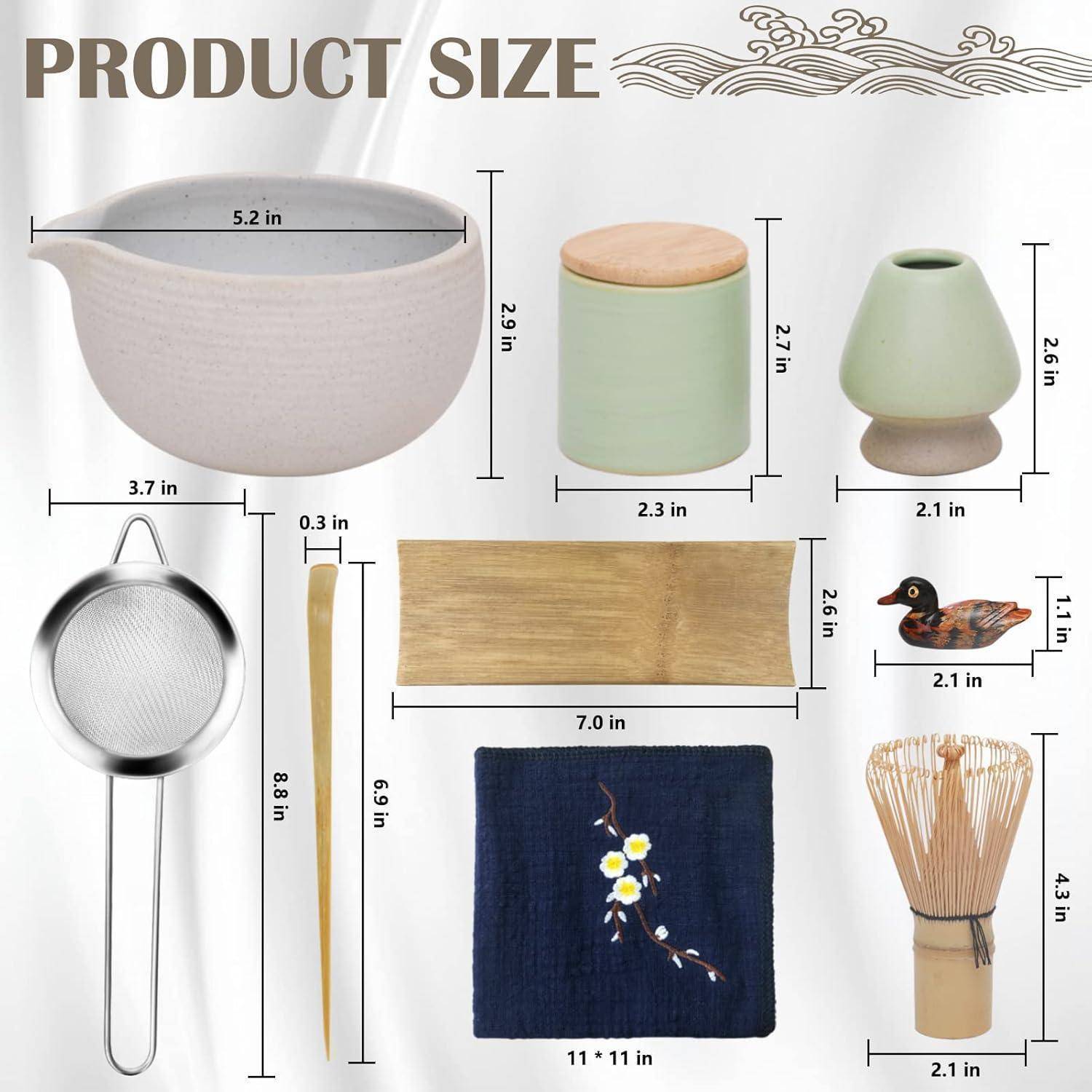 Japanisches Matcha-Teeset Handgefertigt 9tlg. Bambus Teezeremonie Set
