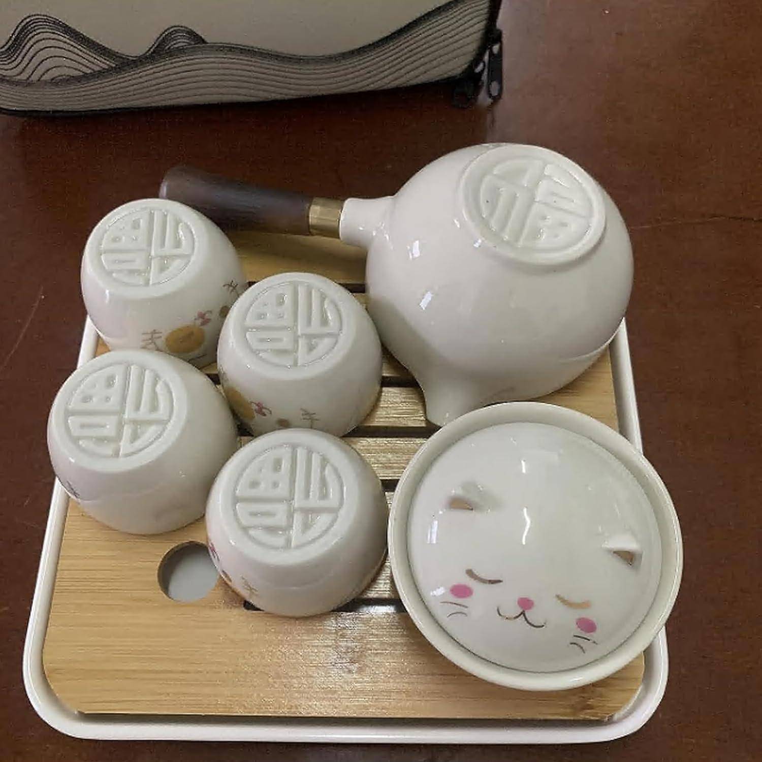 Keramik Tee Set chinesischer Kungfu Tee 360-Rotation Teekanne