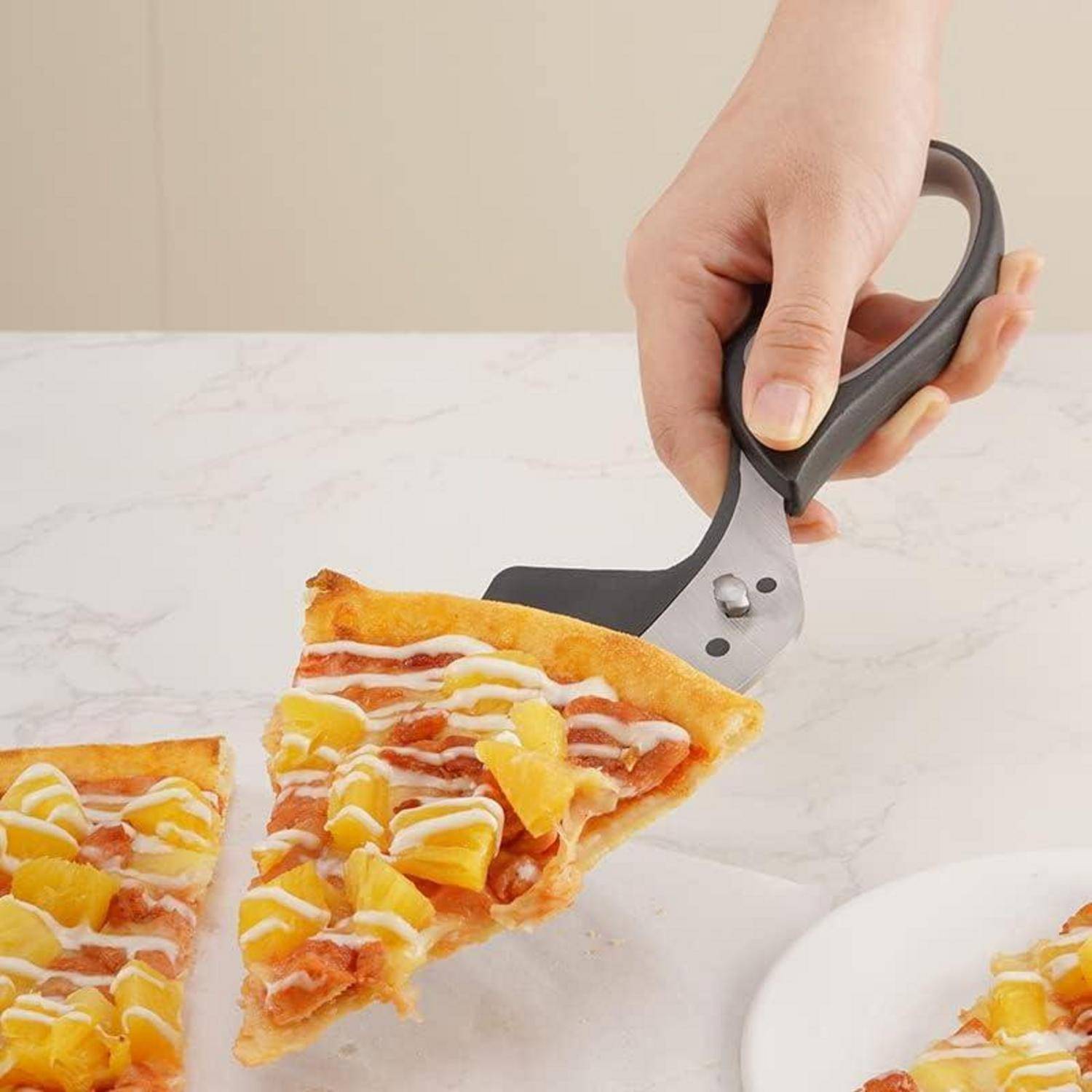 Pizzaschere Pizzamesser Pizzaschneider mit Pizza-Heber 27cm