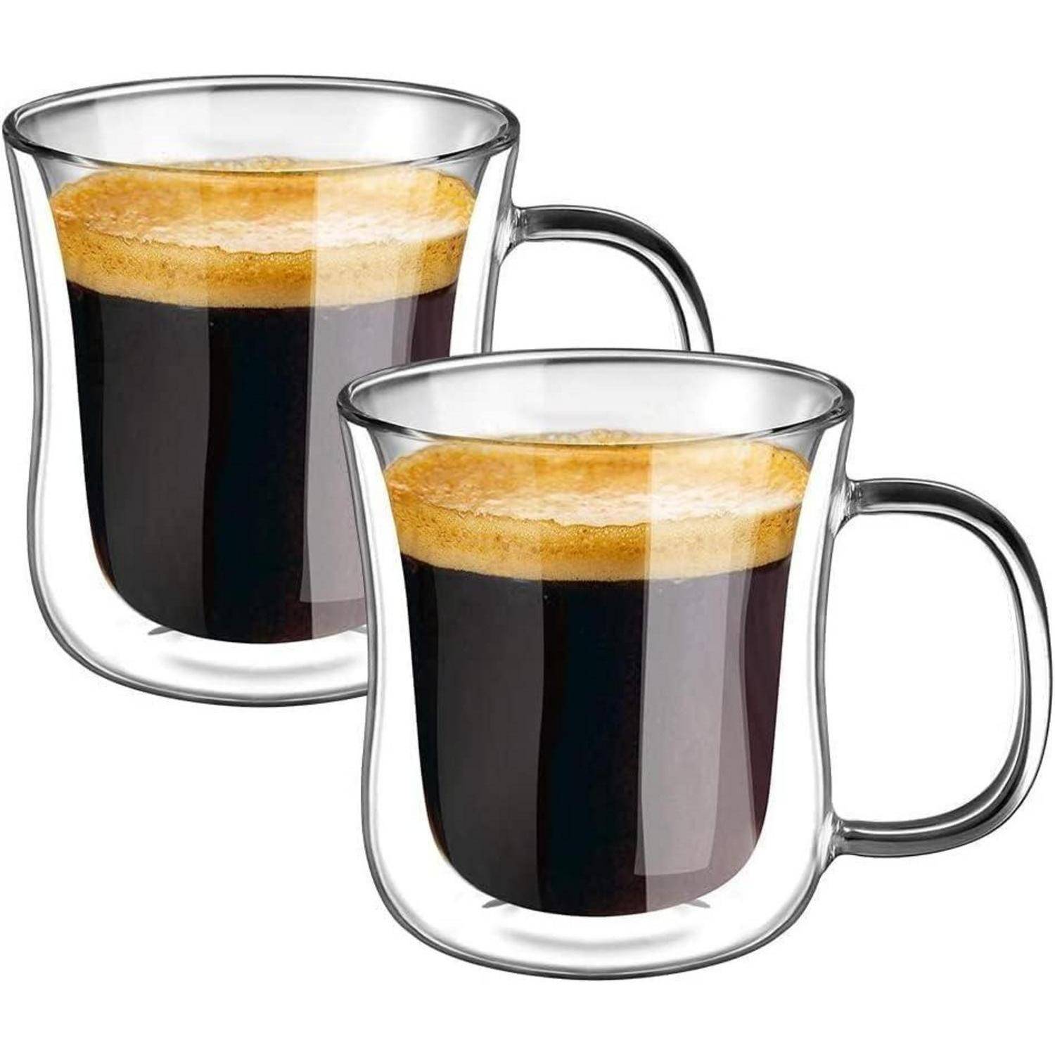Doppelwandige Espressotassen Set Borosilikatglas Kaffeetassen 120ml