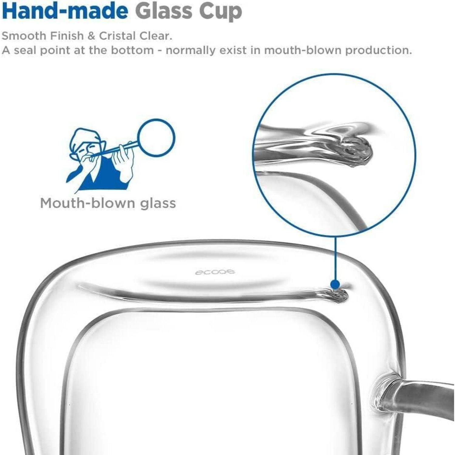 Doppelwandige Espressotassen Set Borosilikatglas Kaffeetassen 120ml