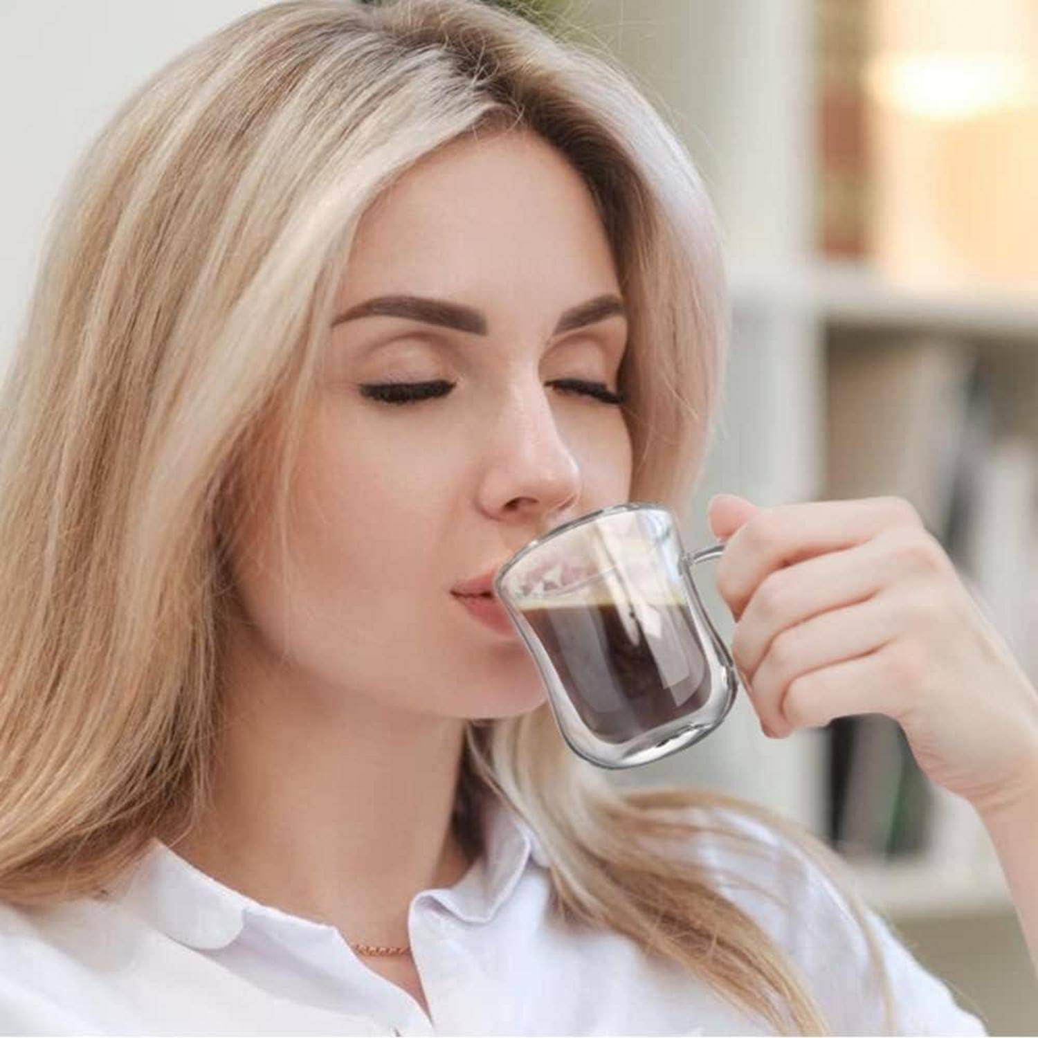Doppelwandige Espressotassen Set Borosilikatglas Kaffeetassen 120ml