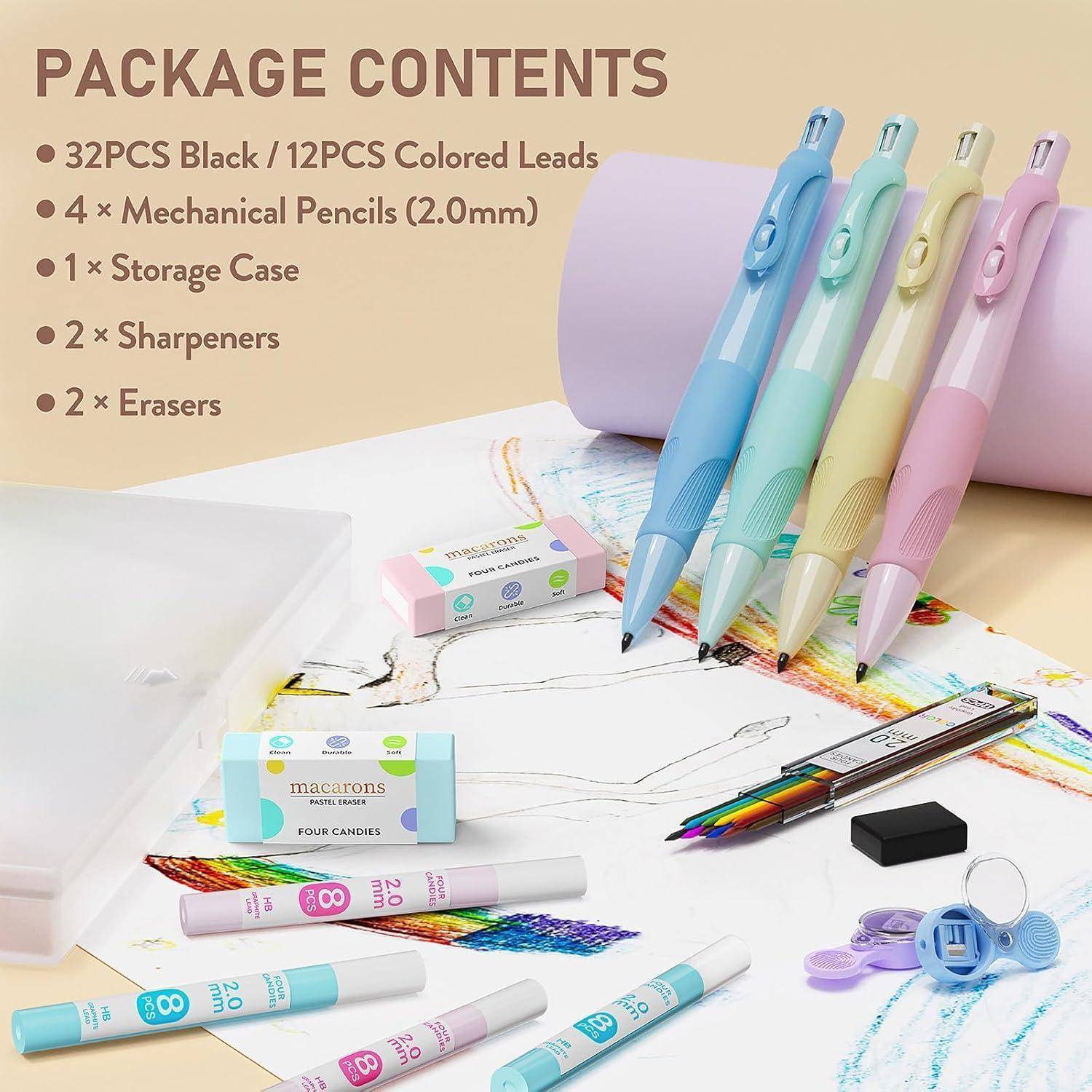 Ergonomisches Druckbleistift-Set Kinder 4 niedliche Druckbleistifte