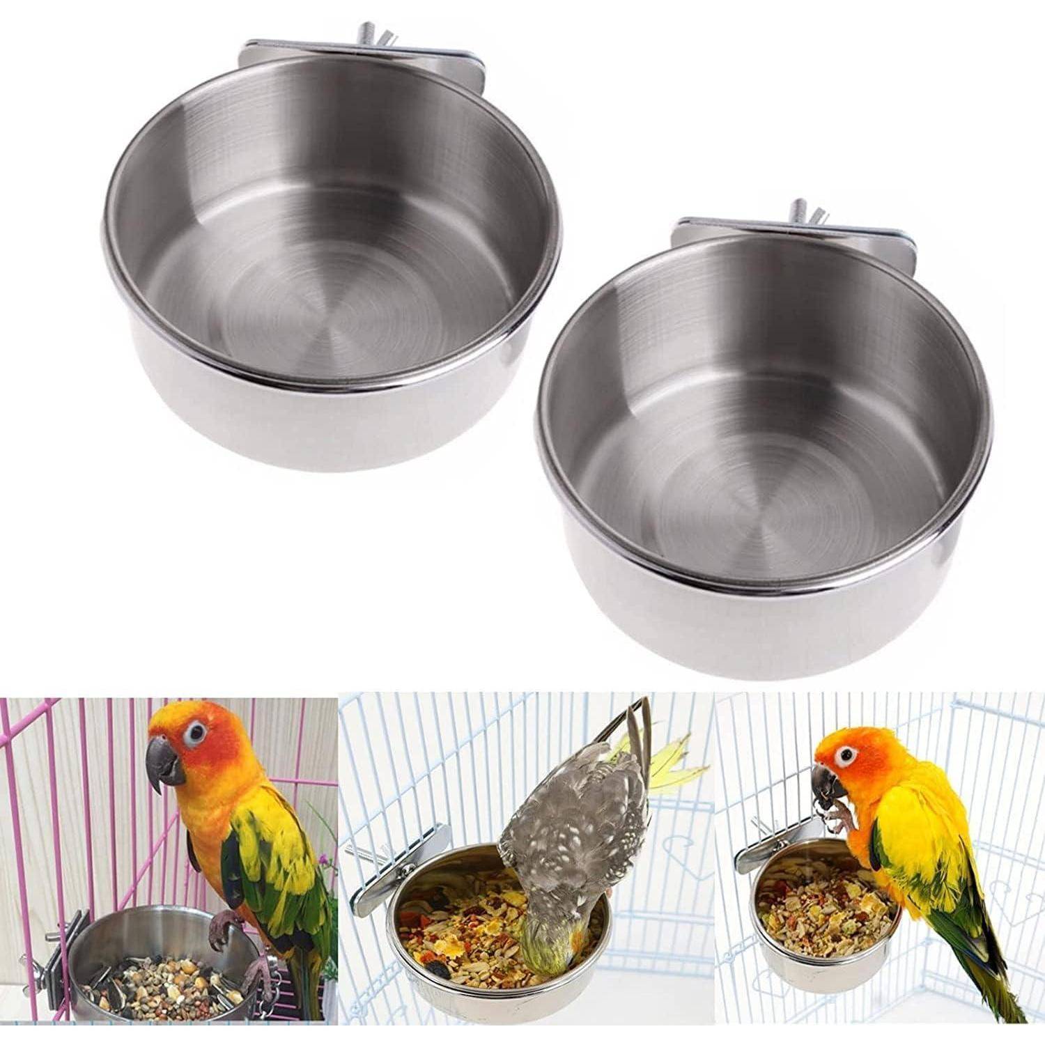 2er Set Edelstahl Vogelnapf Futterschüssel zum Aufhängen, 10cm