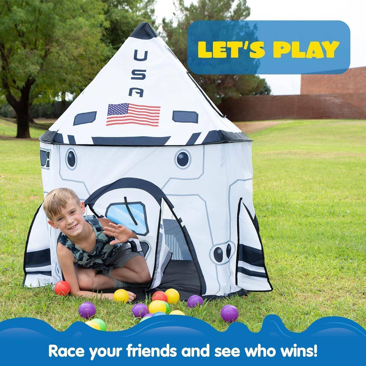 Kinderzelt Rakete Weltraum Spielzelt Indoor Outdoor Tragbar mit