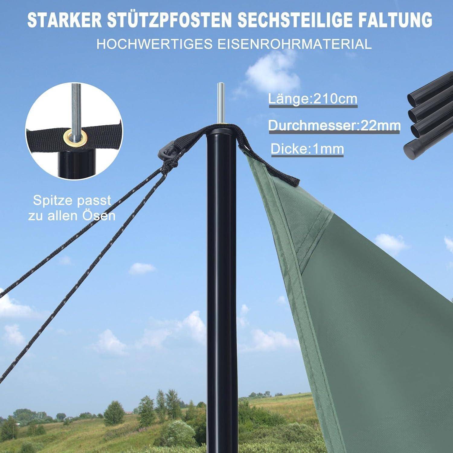 Eisenrohrmaterial: Länge 210 cm, Durchmesser 22 mm, Dicke 1 mm. Starker Stützpfosten mit Spitze. Hochwertiges Eisenrohrfalten.