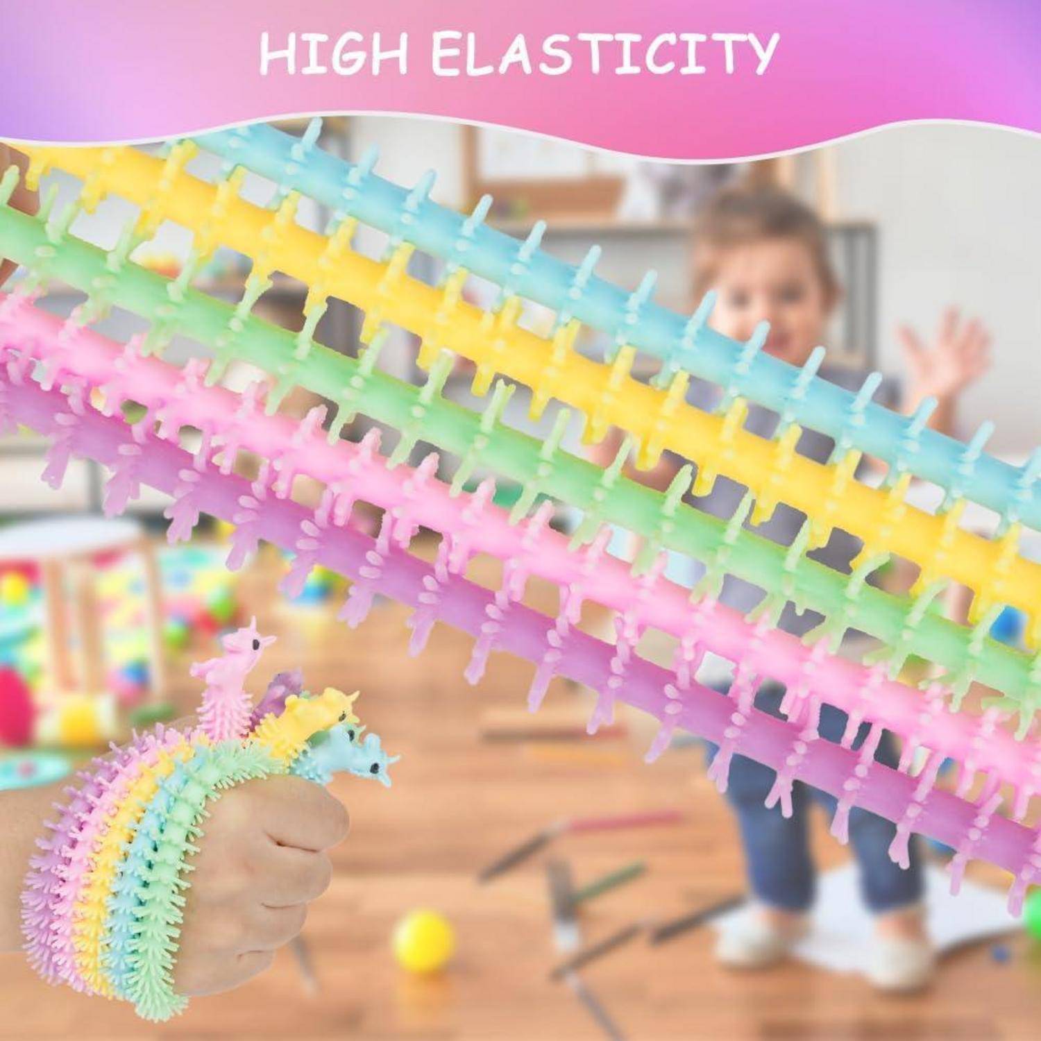 Einhornde dehnbare Zappelschnur 10er Pack - Stressabbau Fidget