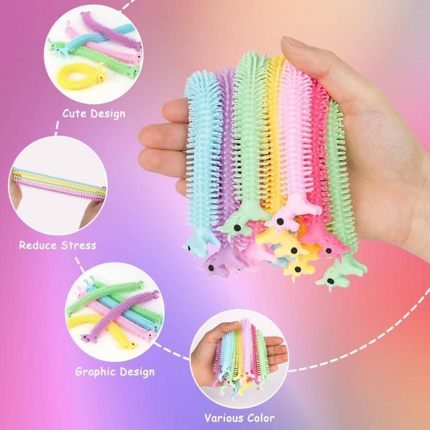 Einhornde dehnbare Zappelschnur 10er Pack - Stressabbau Fidget