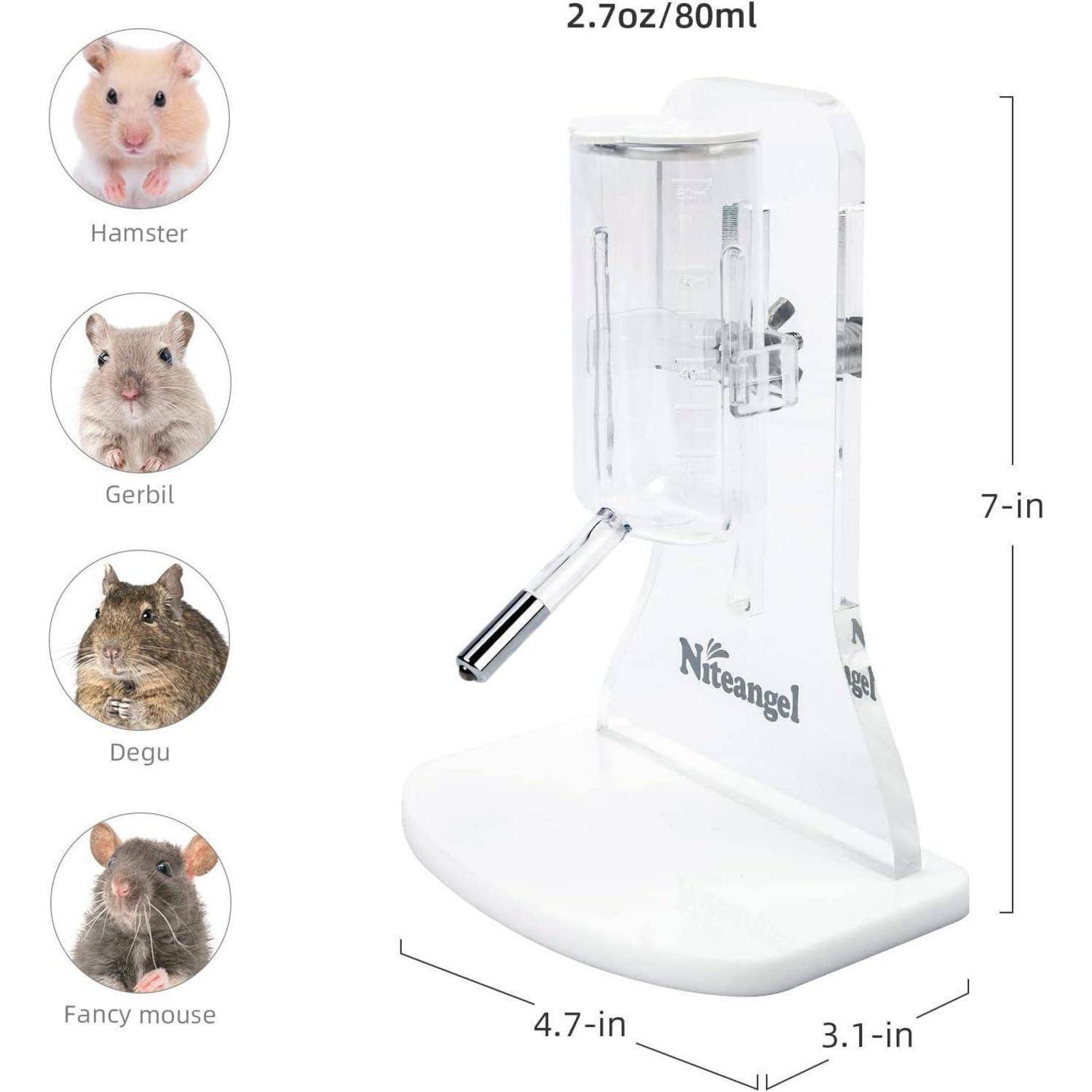 Wasserflasche mit Ständer für kleine Haustiernager - Durchsichtig