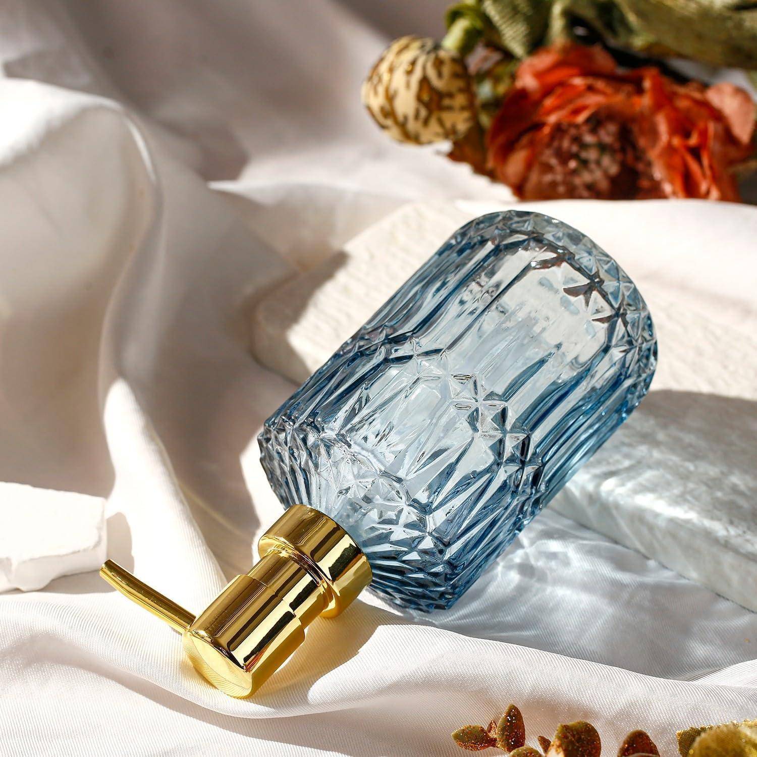 Seifenspender Nachfüllbarer Glas Flüssigseifen Spender Blau