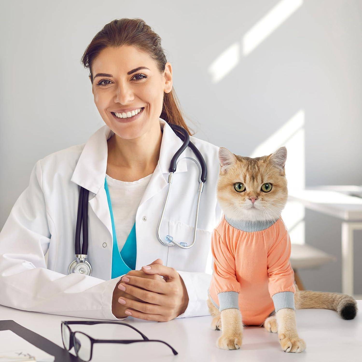 Katzenbody OP Erholungsanzug Modal Kastration Leckschutz Suit S-Coral