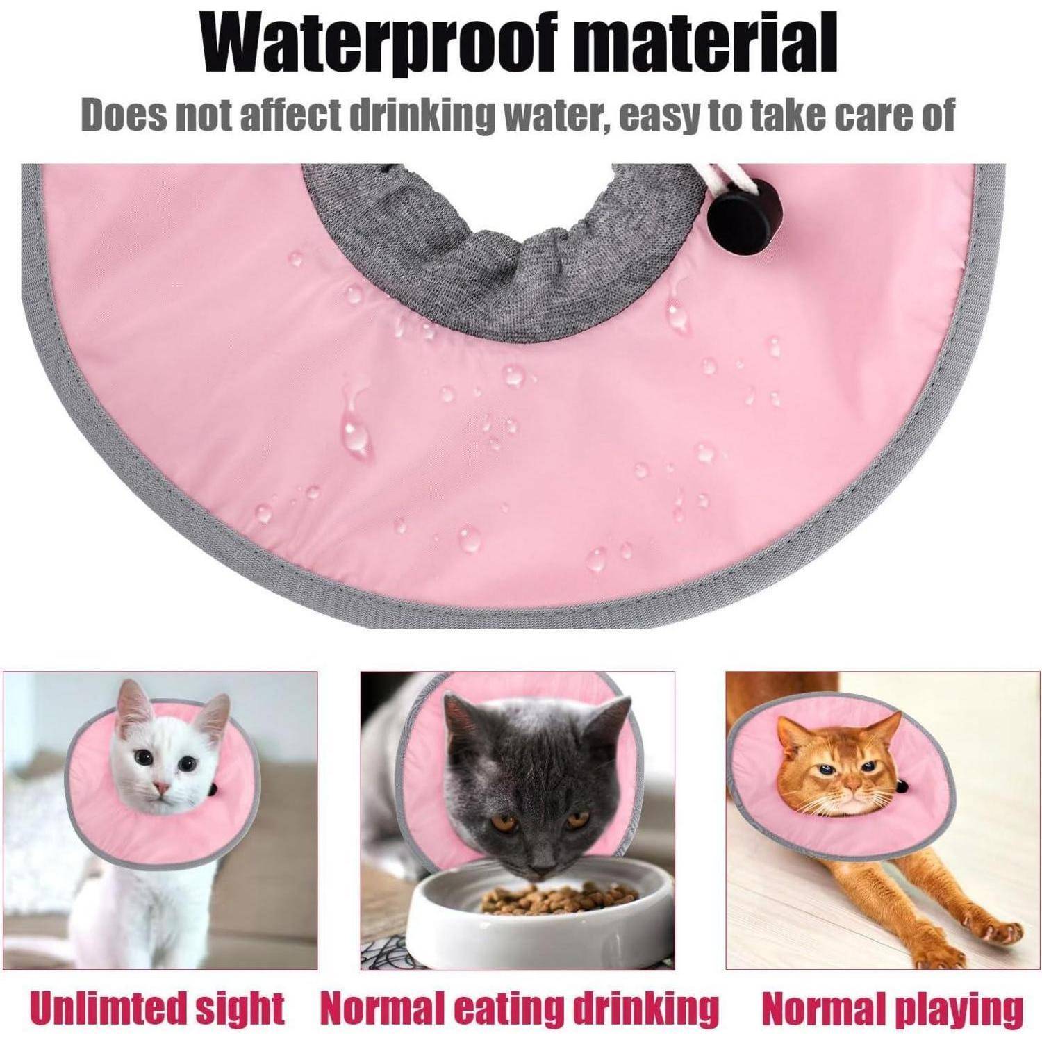 Katzen Genesungshalsband Verstellbar Wasserdicht Rosa Welpen Halsband