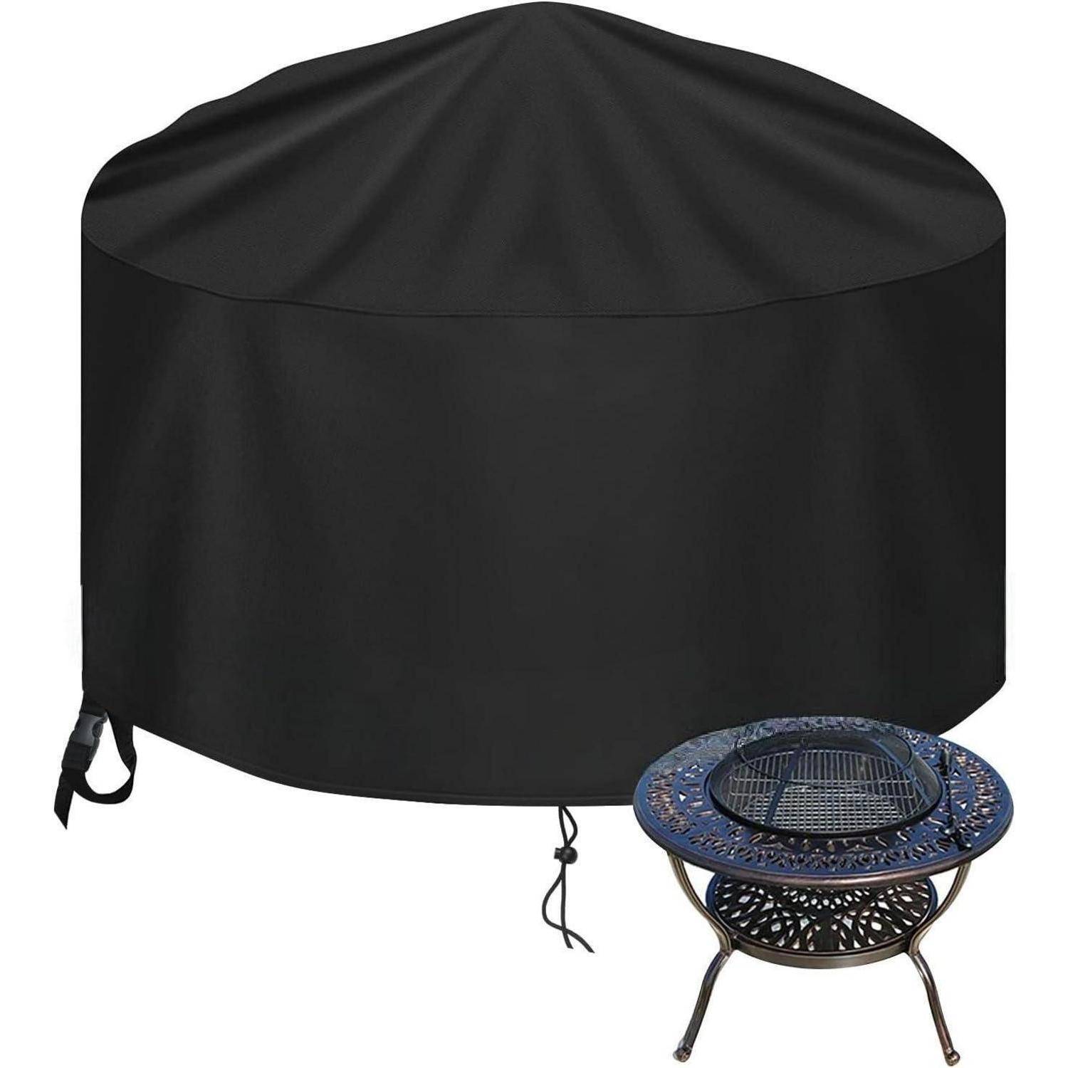 Feuerstelle Abdeckung Wasserdicht 90x60cm Schwarz für Feuerschale