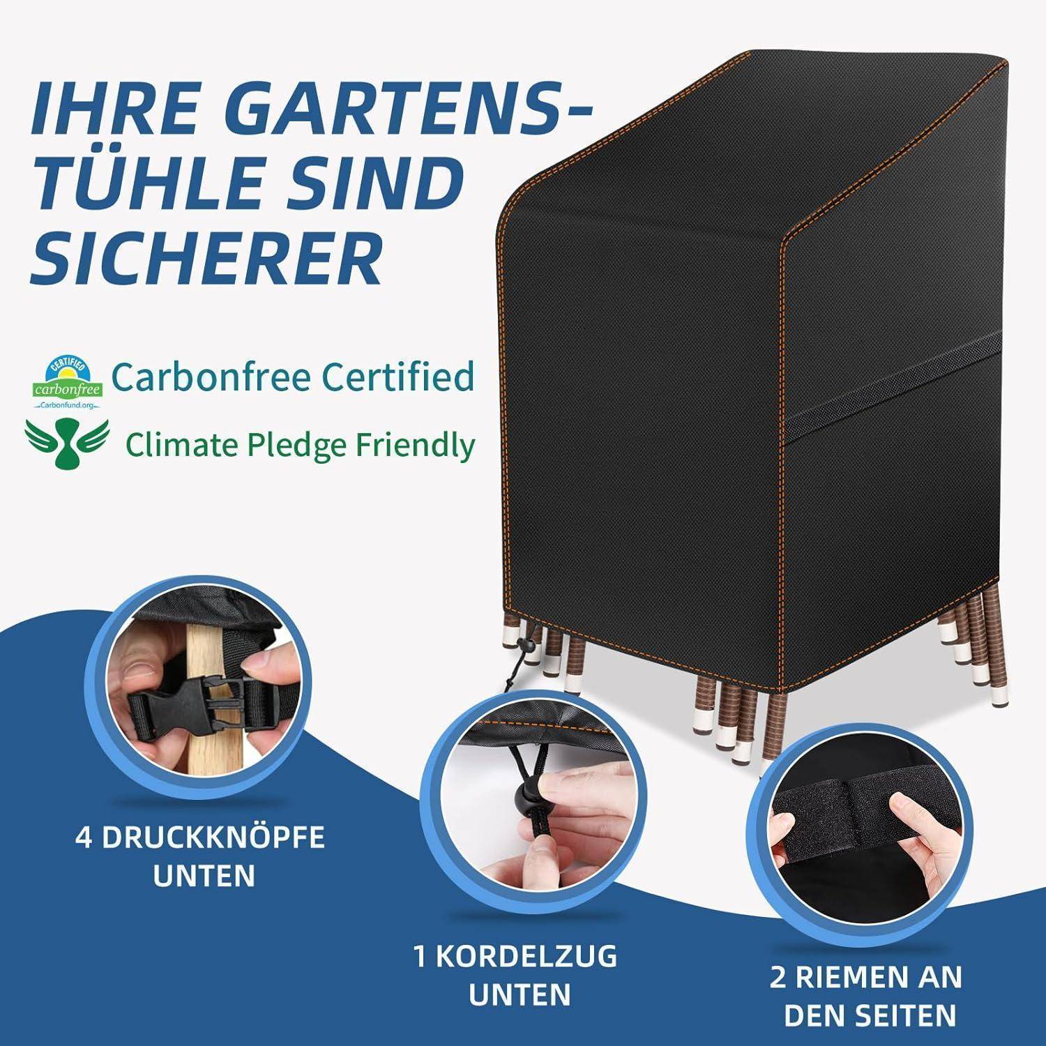 Gartenstuhl Abdeckung 420D Oxford-Stoff Wasserdicht Winterfest