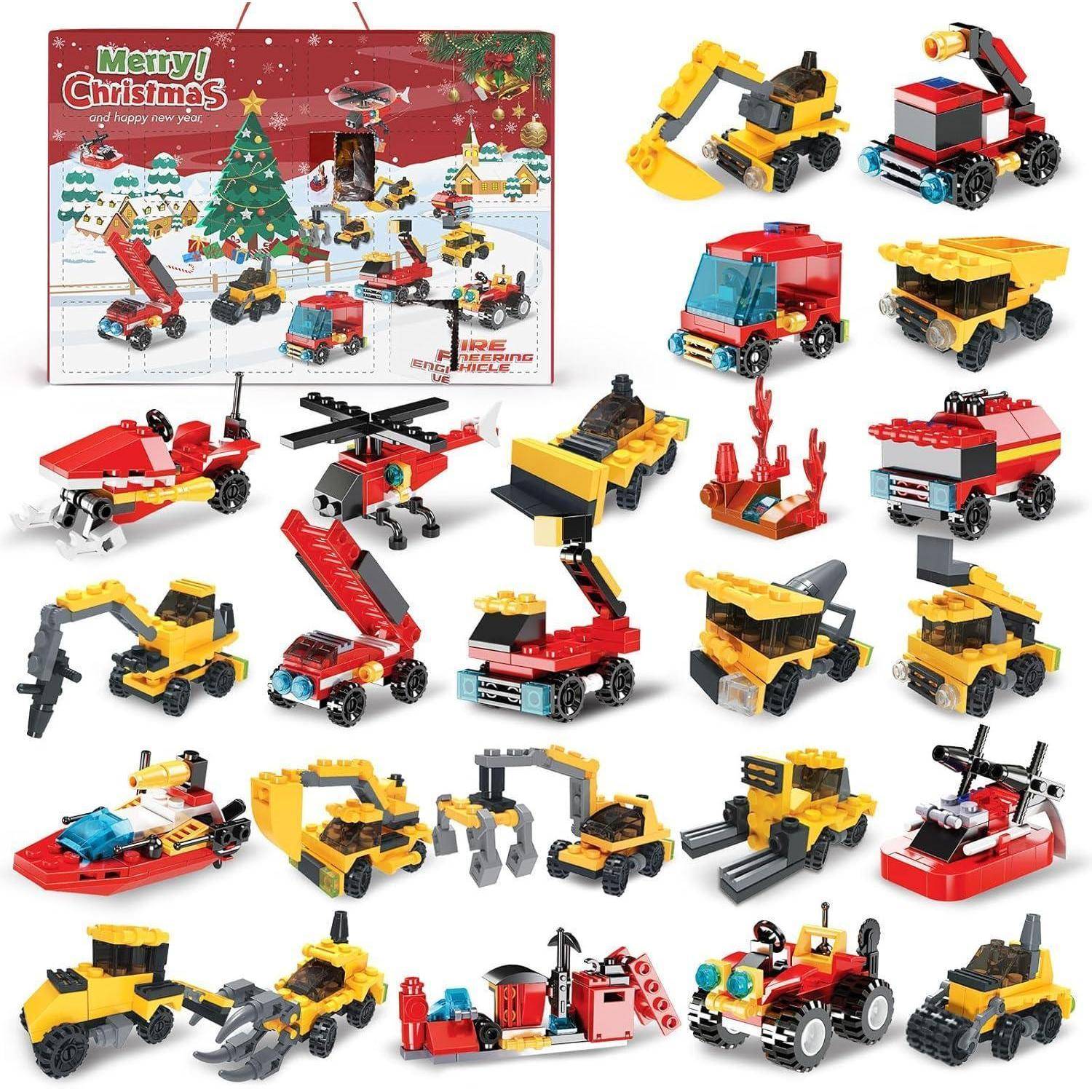 Adventskalender 2024 Kinder Feuerwehr LKW Bausteine 24 Tage Countdown
