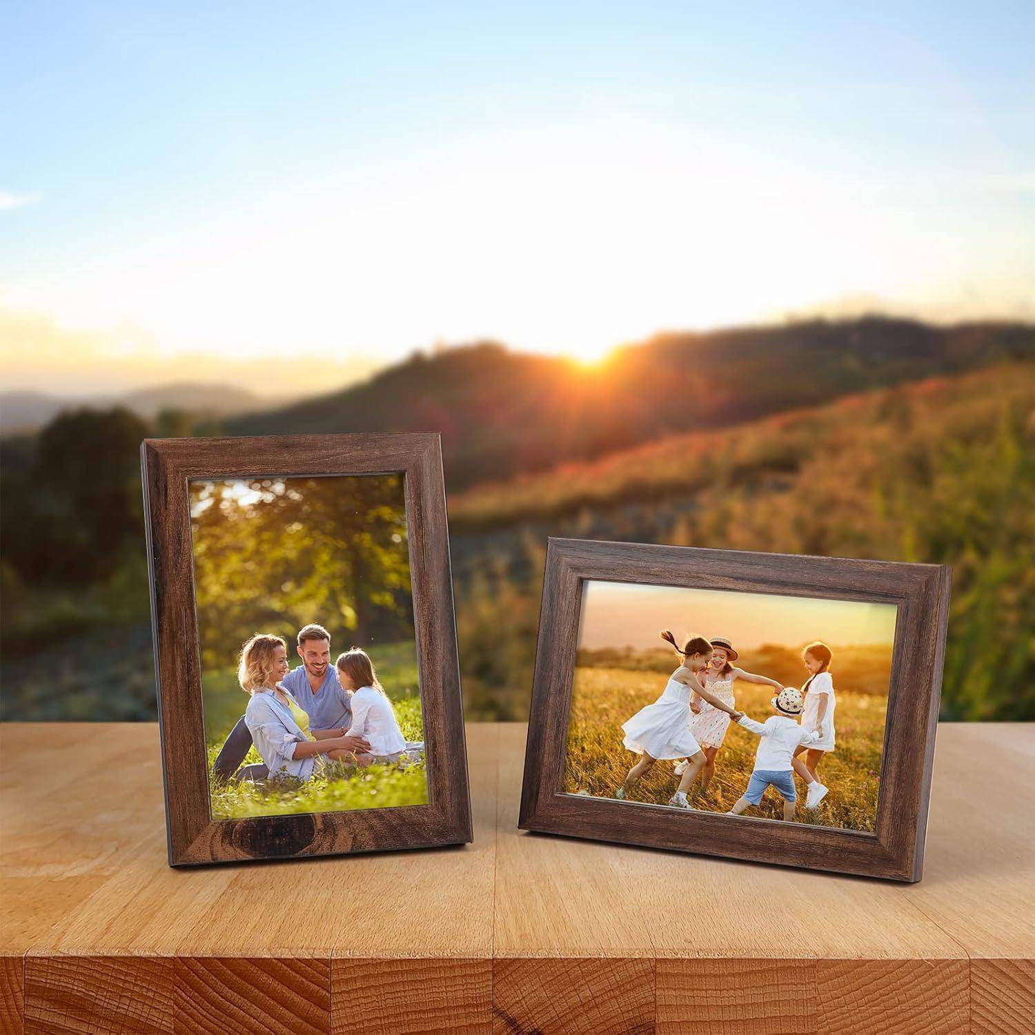 Bilderrahmen Set 10x15 cm für Fotos und Bilder, Braun Fotorahmen