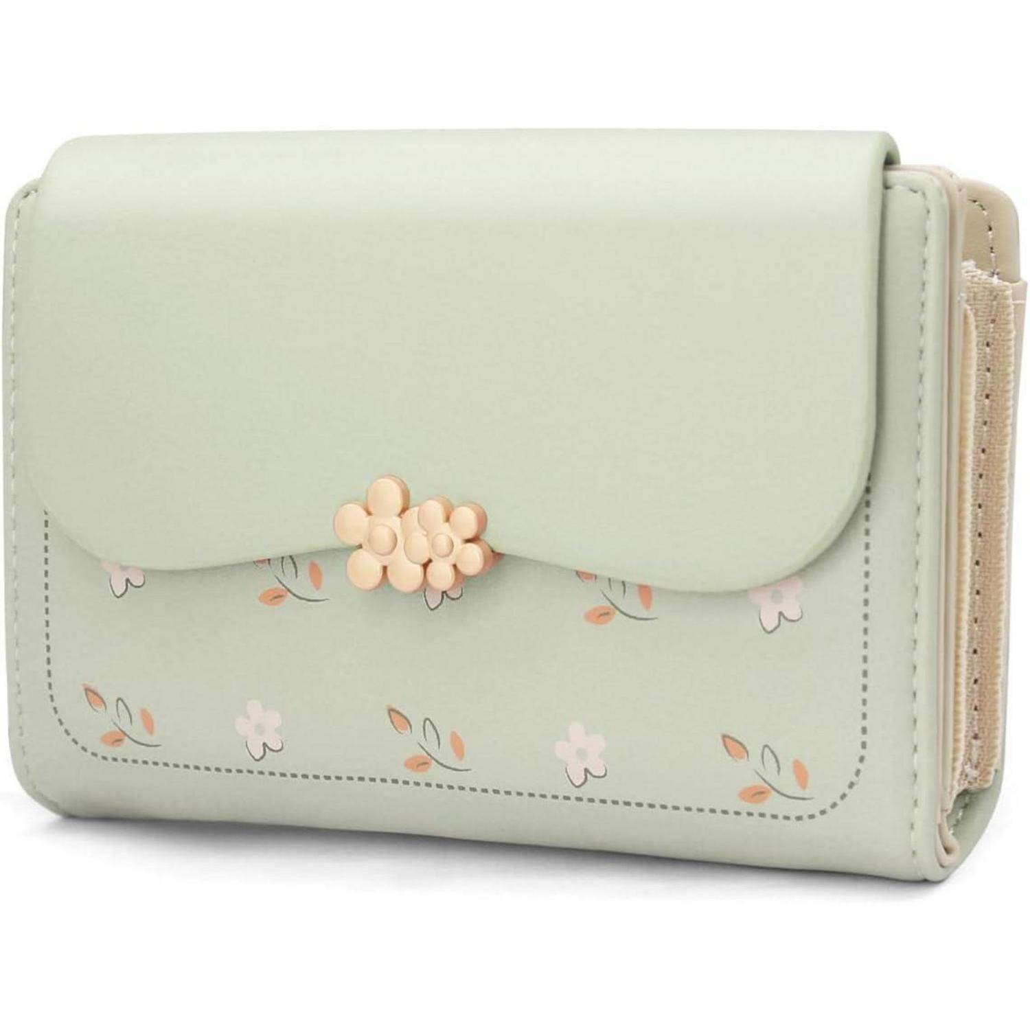Damen Geldbörse Klein PU Leder Portemonnaie Viele Fächer & Zipper
