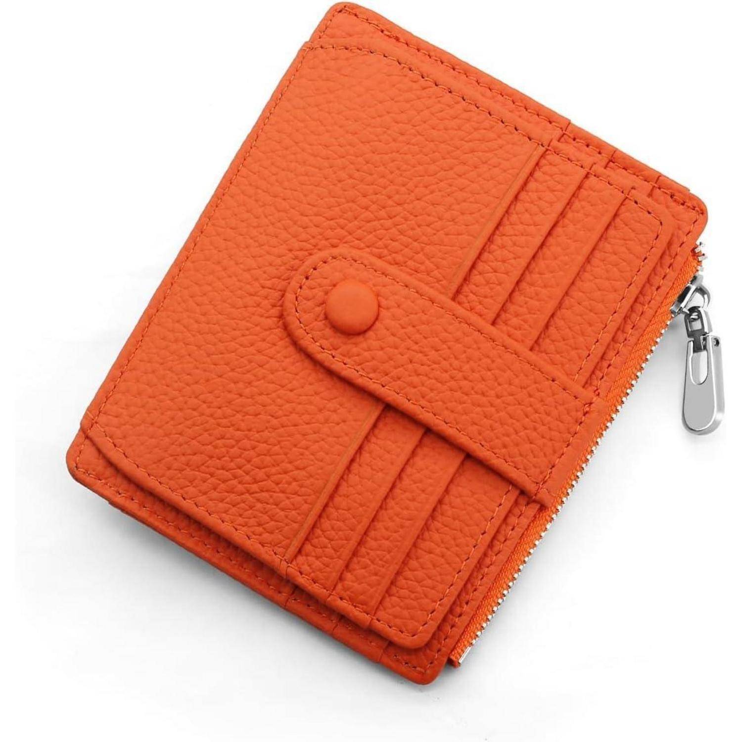 Kartenetui RFID Schutz Echtes Leder Münzfach Slim Wallet