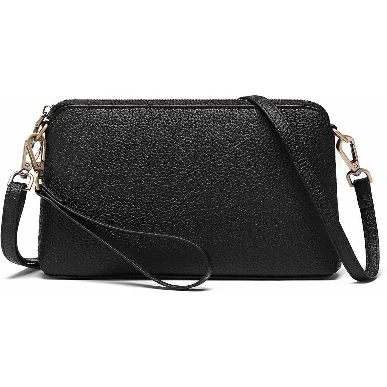 Umhängetasche Damen Crossbody Bag mit Kartenfächer A01-1schwarz