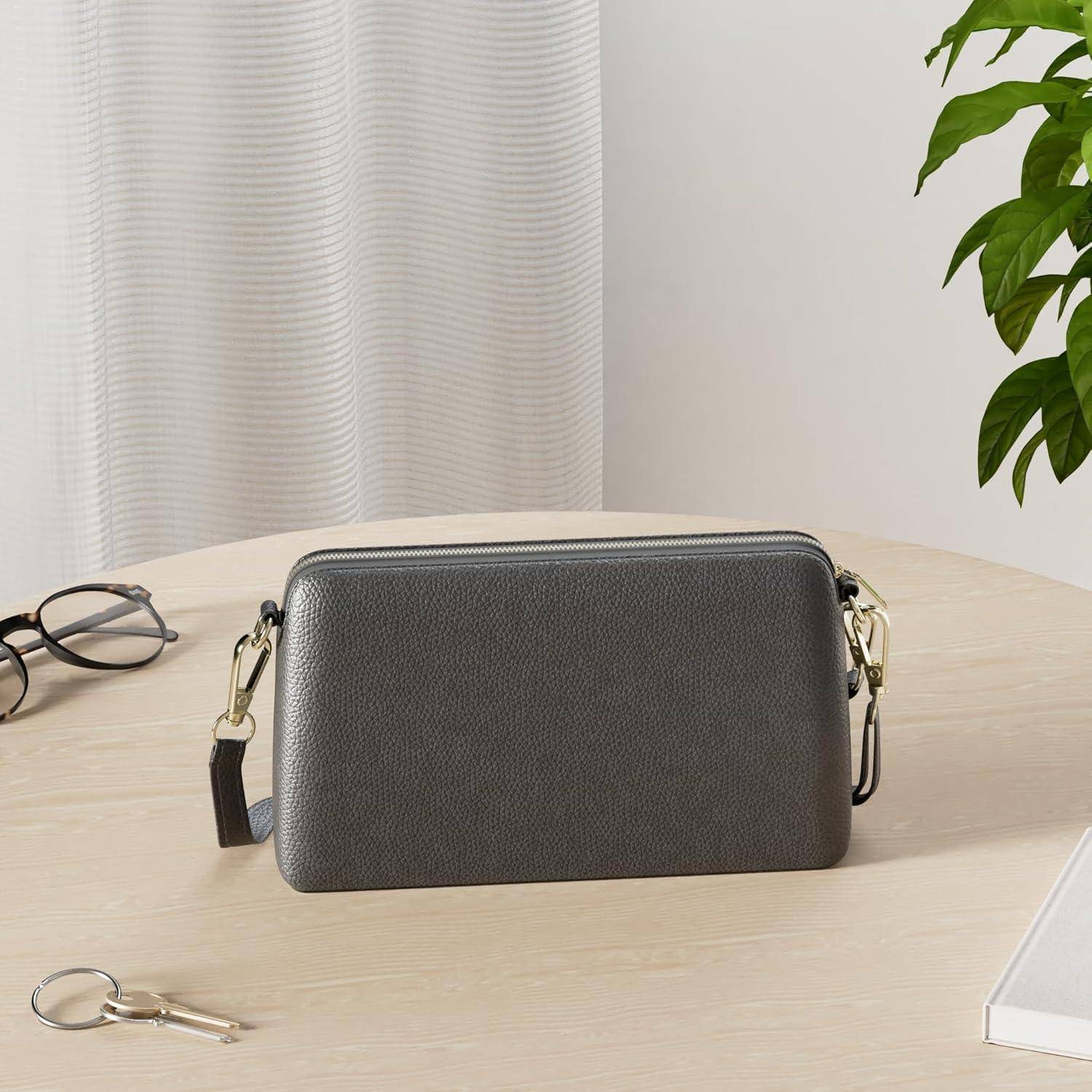 Umhängetasche Damen Crossbody Bag mit Kartenfächer A01-1schwarz