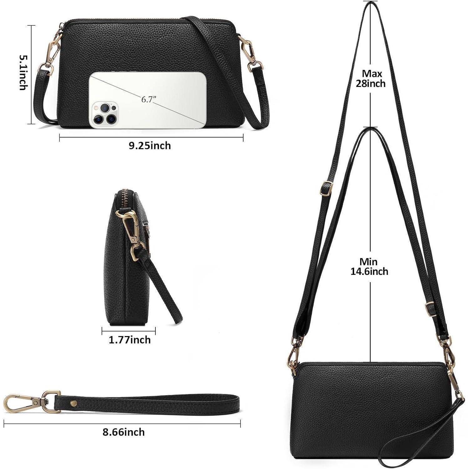 Umhängetasche Damen Crossbody Bag mit Kartenfächer A01-1schwarz