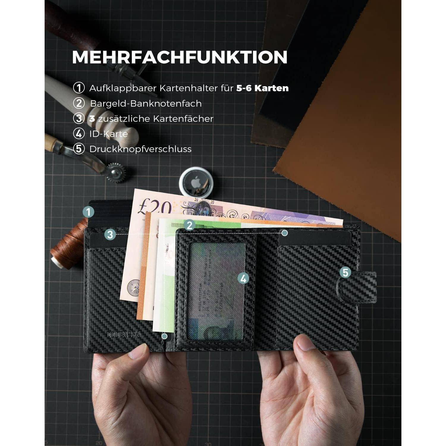 Kreditkartenetui Herren RFID Münzfach Alu Pop-up 8-10 Karten Schwarz