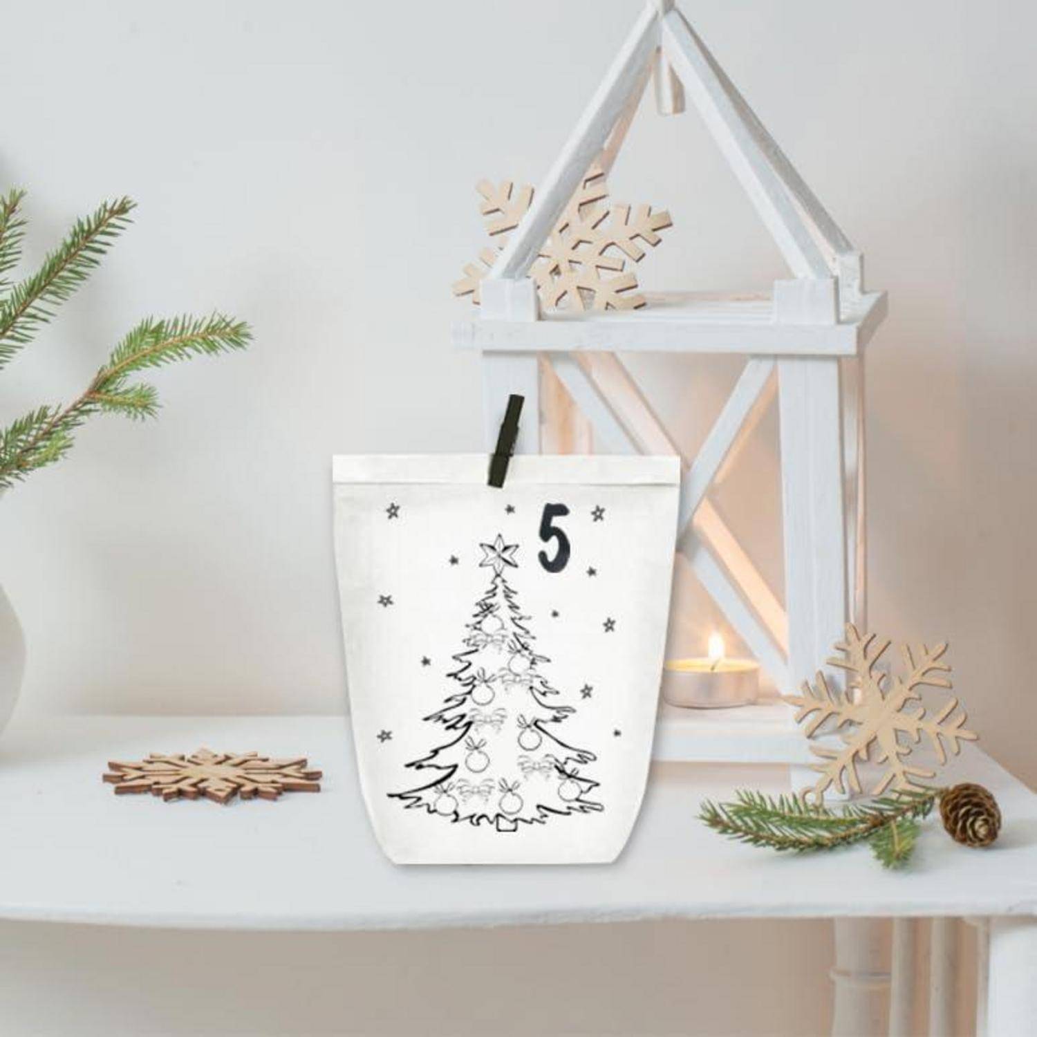 Adventskalender zum Befüllen 24 Weihnachtstüten Bastelset