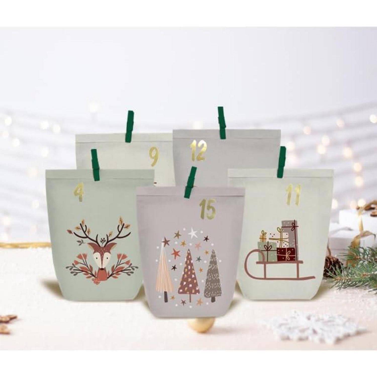 Adventskalender zum Basteln Befüllen 24 Weihnachtstüten