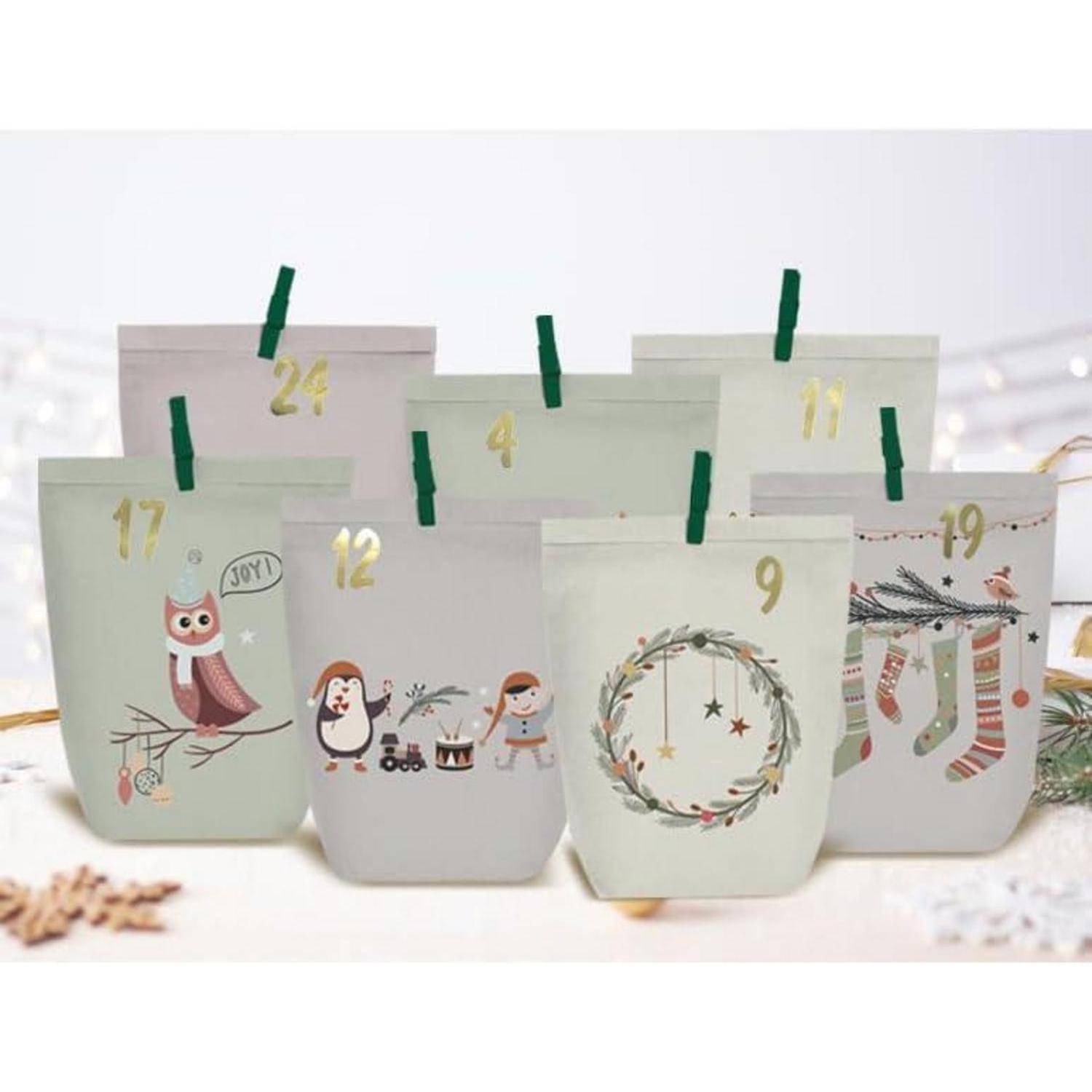 Adventskalender zum Basteln Befüllen 24 Weihnachtstüten