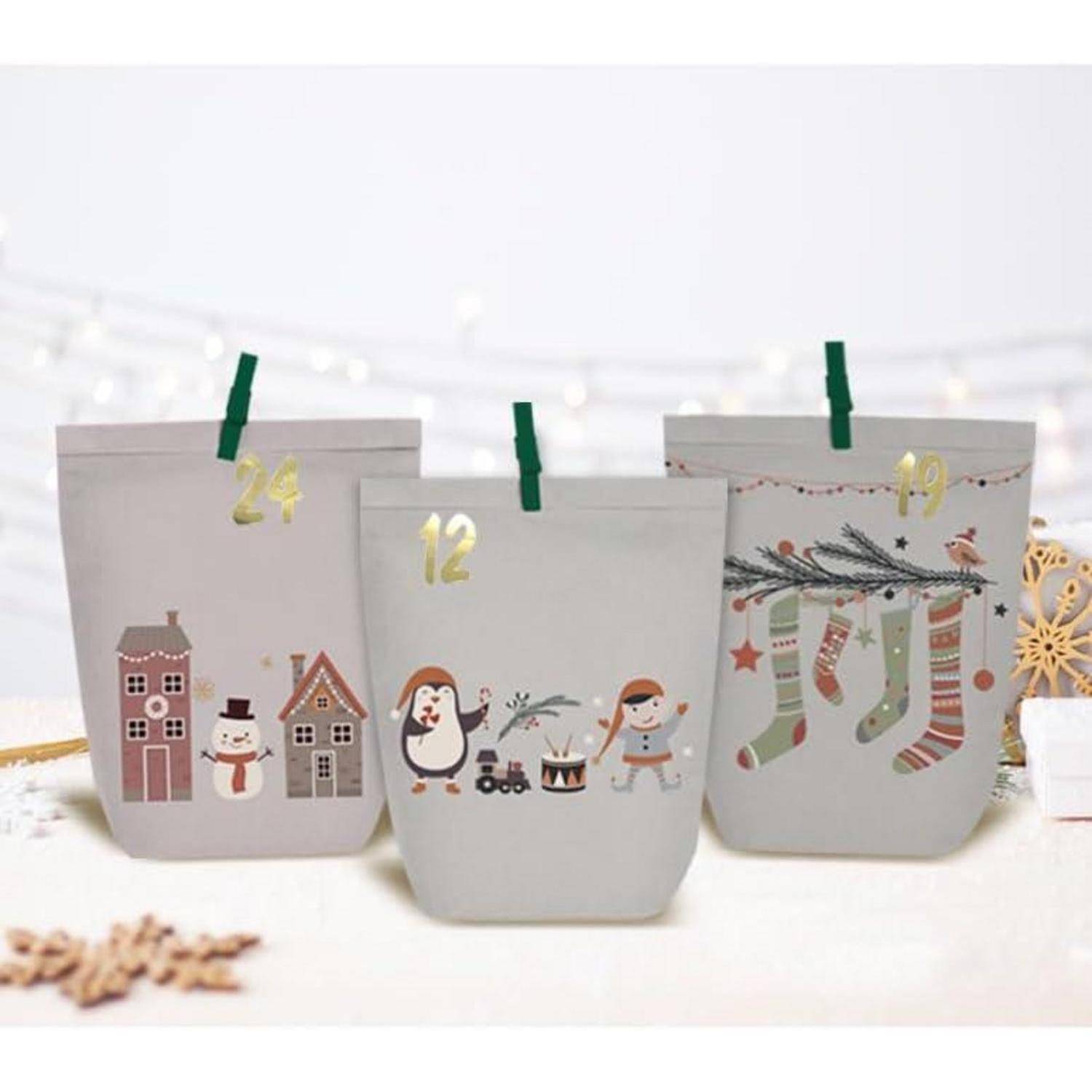 Adventskalender zum Basteln Befüllen 24 Weihnachtstüten