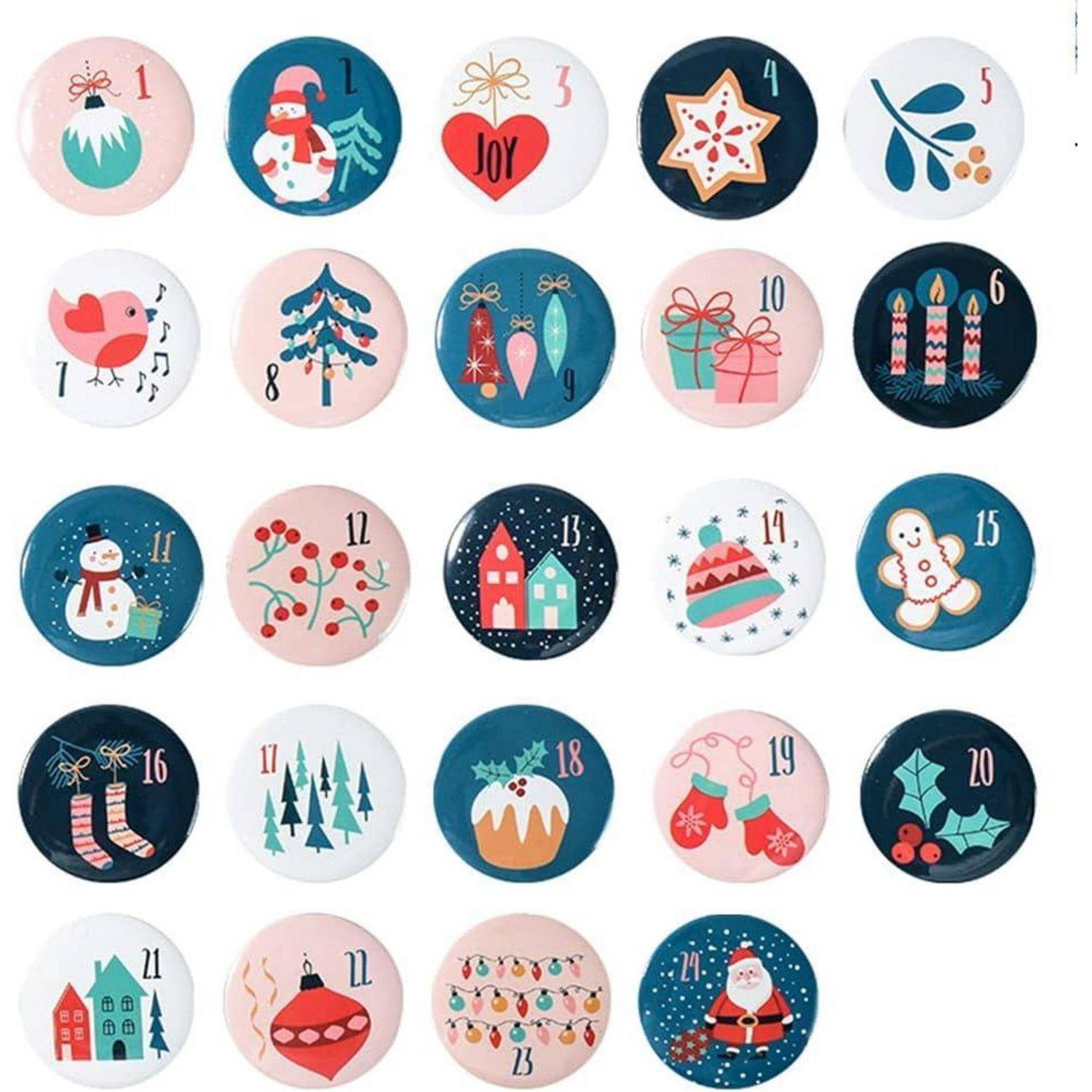Adventskalender Kette Stoffsäckchen Selbstbefüllen 24 Geschenksäckchen