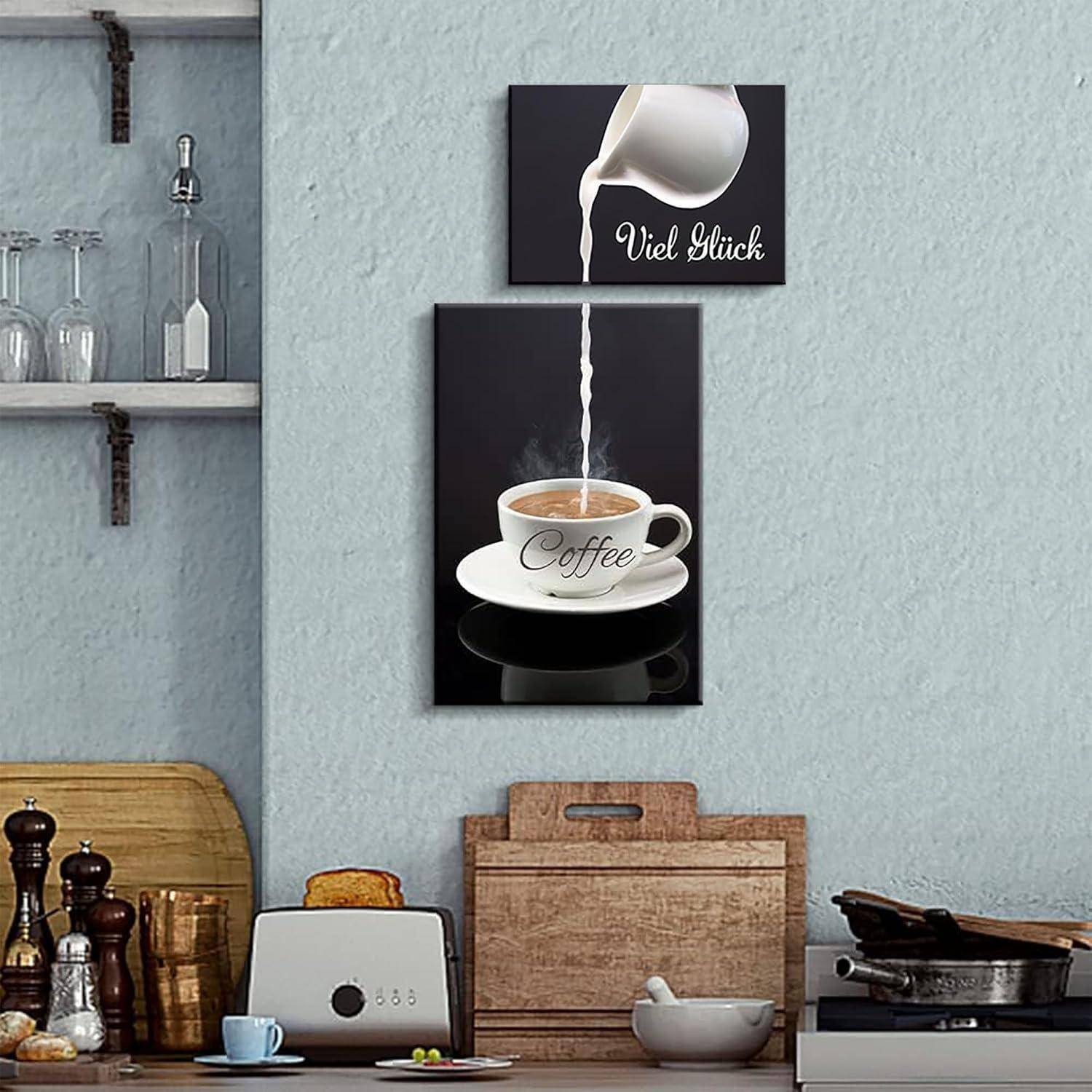 2er Set Poster Küchenbilder Schwarz Weiß Mit Rahmen