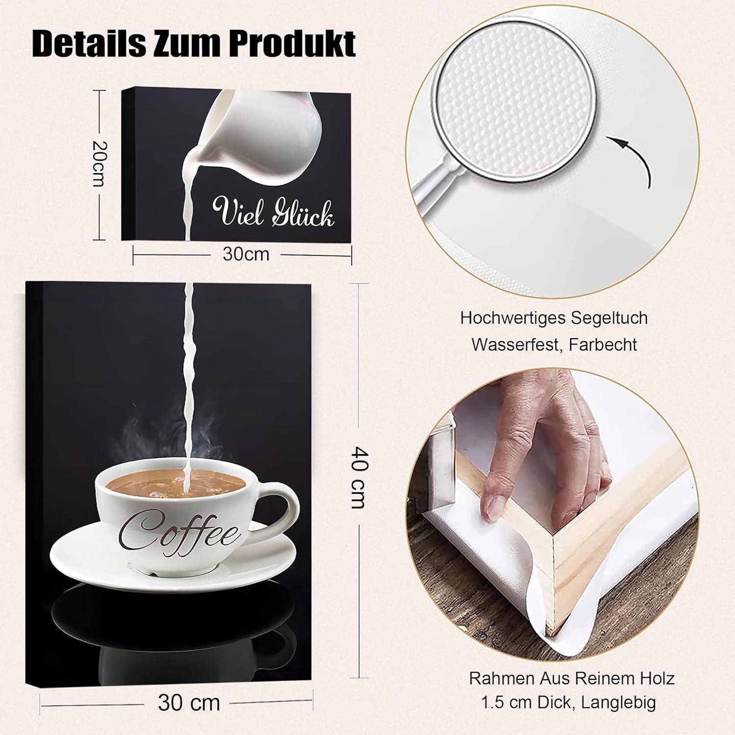 2er Set Poster Küchenbilder Schwarz Weiß Mit Rahmen