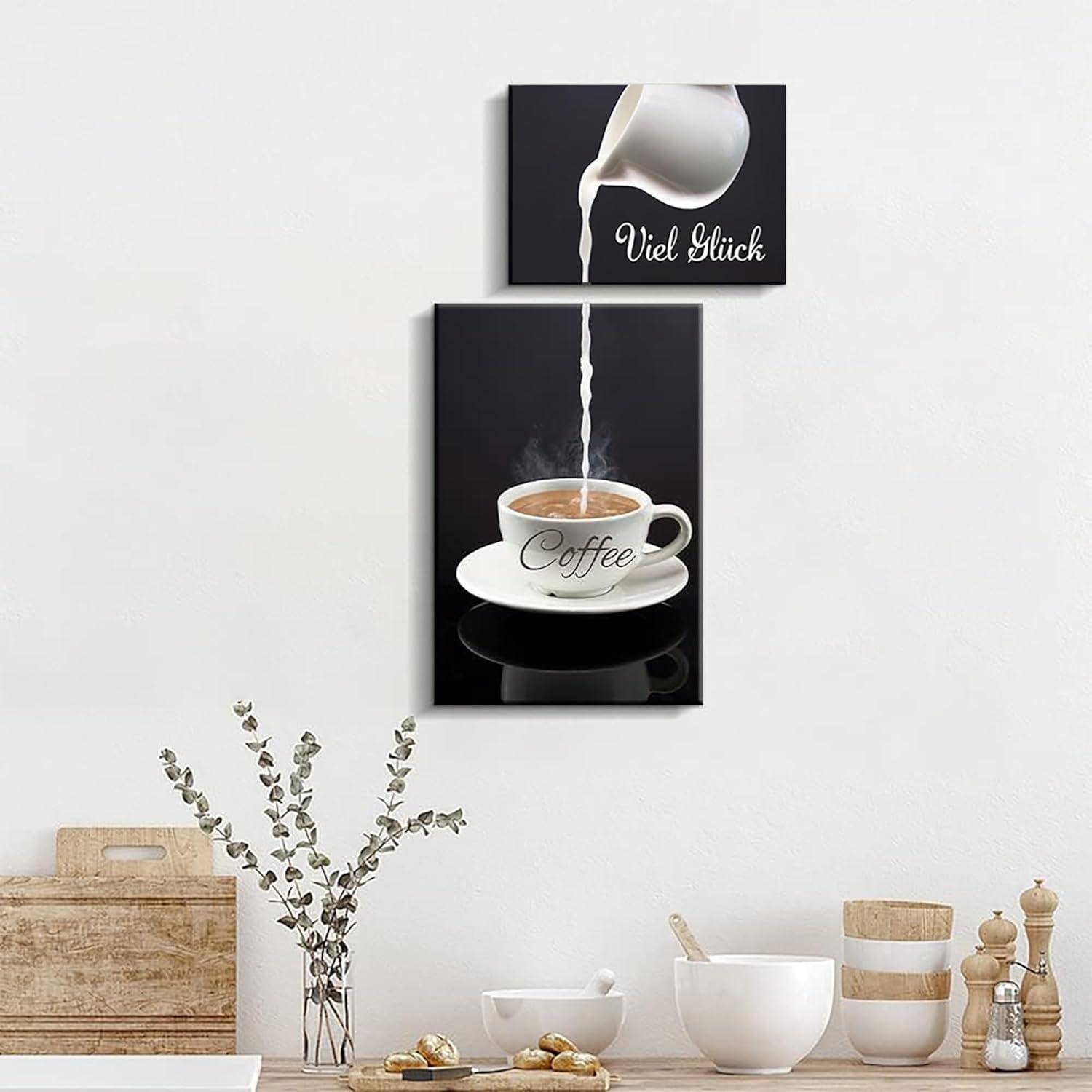 2er Set Poster Küchenbilder Schwarz Weiß Mit Rahmen