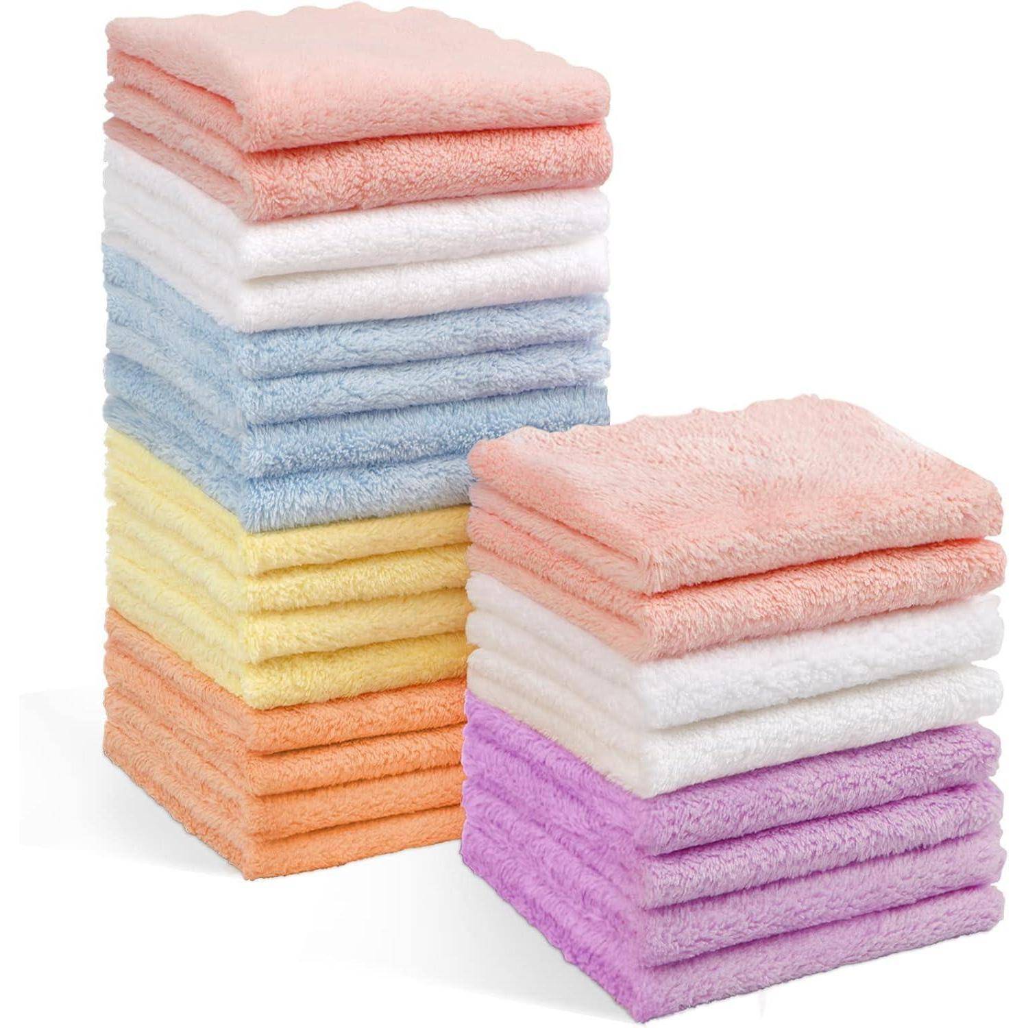Baby-Waschlappen Mikrofaser Korallen-Fleece 24 Stück Saugfähige Tücher