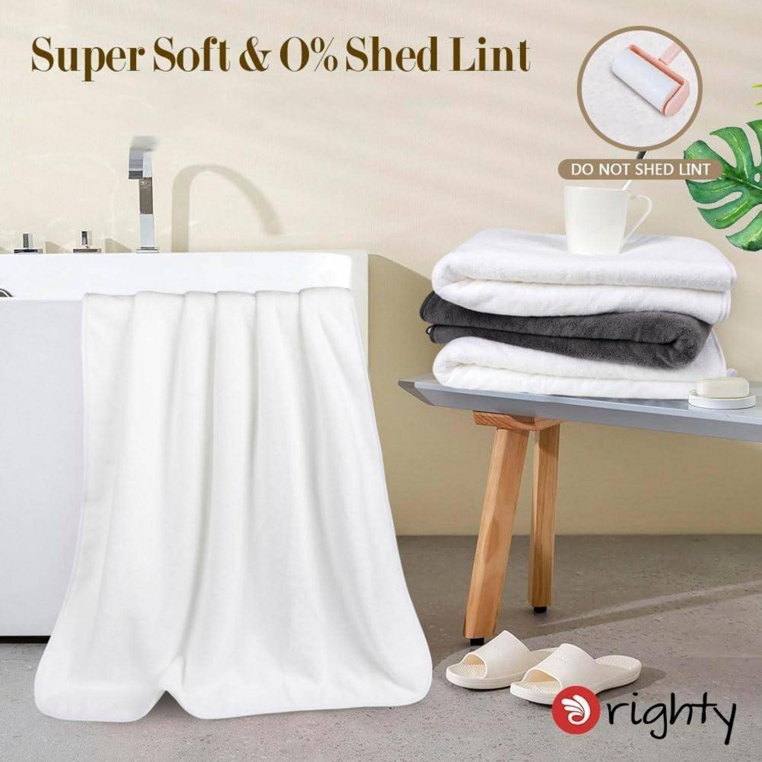 Badetuch-Set 4er-Pack Weiß 68,6 x 137,2 cm Mikrofaser Saugfähig