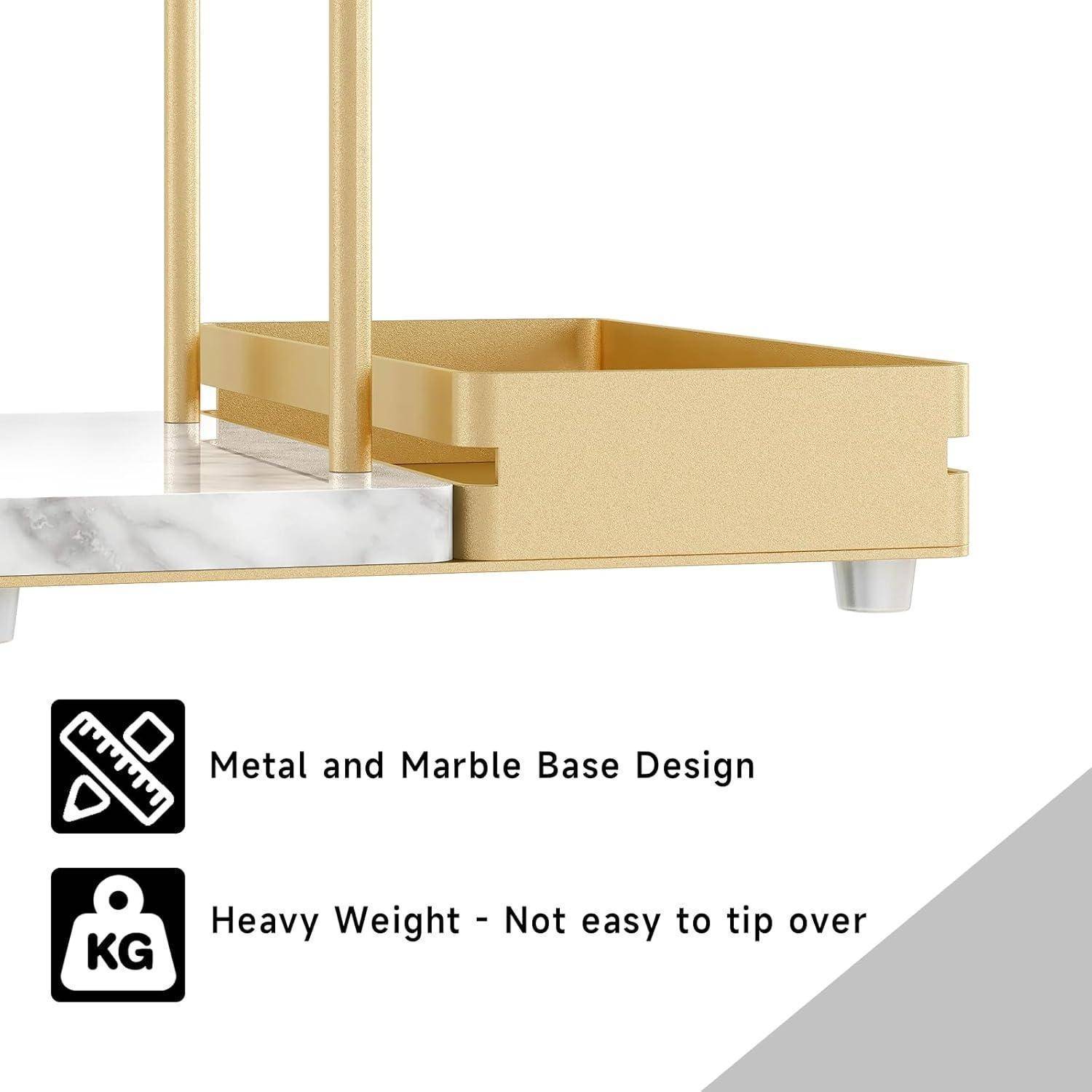 Serviettenhalter aus Metall und Marmor goldfarbenaddWidgetTitleSTWWO