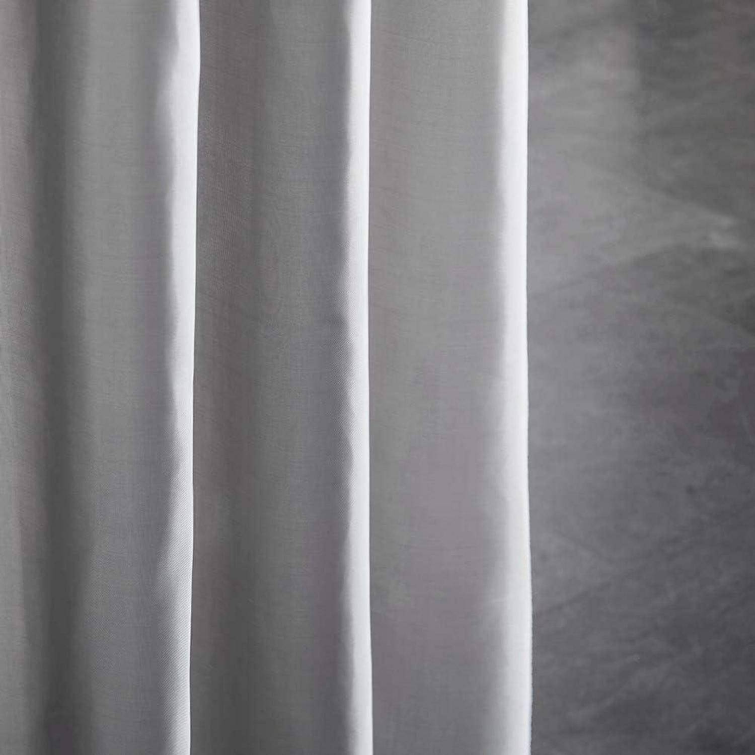 Schmaler Duschvorhang Textil Polyester Grau 150x180 Waschbar