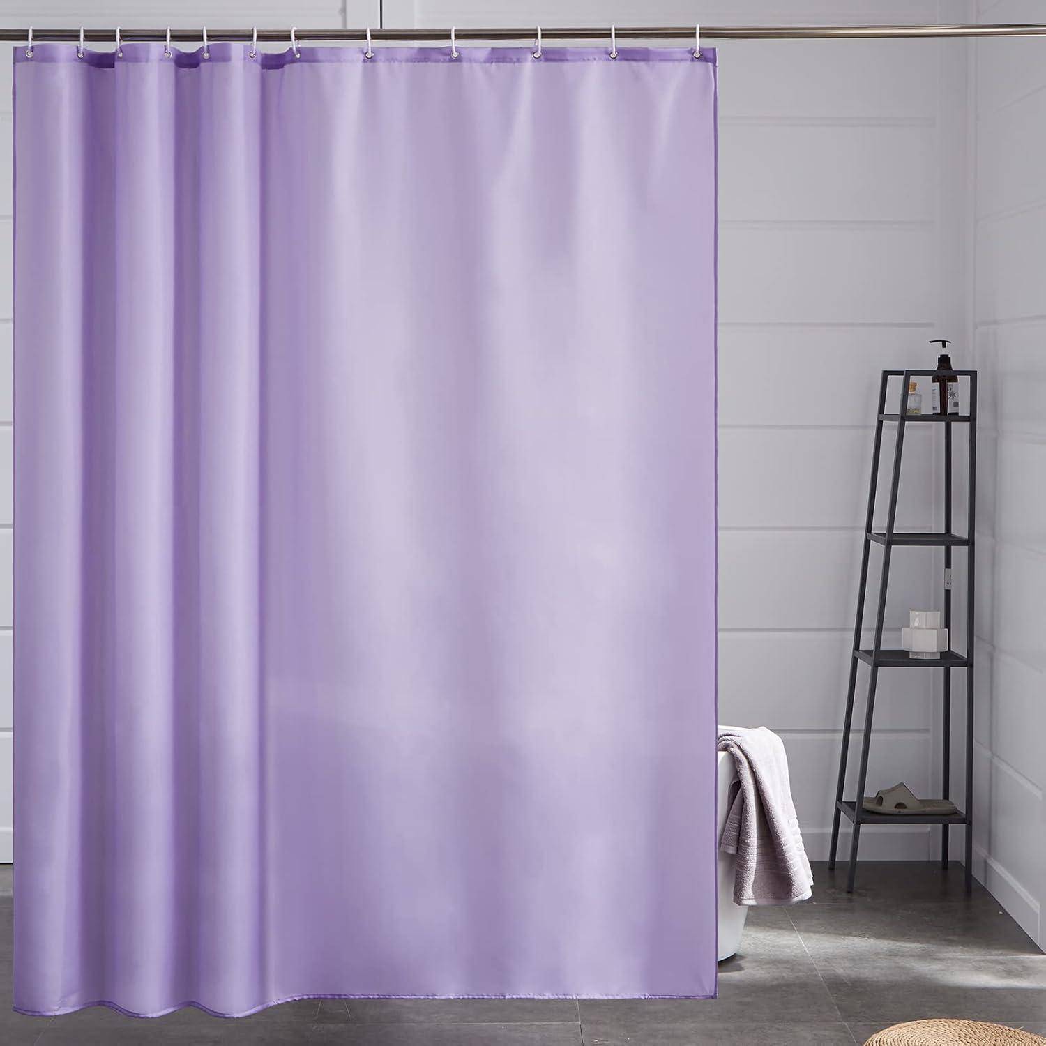 Duschvorhang Überlänge Textil Anti-schimmel Waschbar Lila 200x200cm