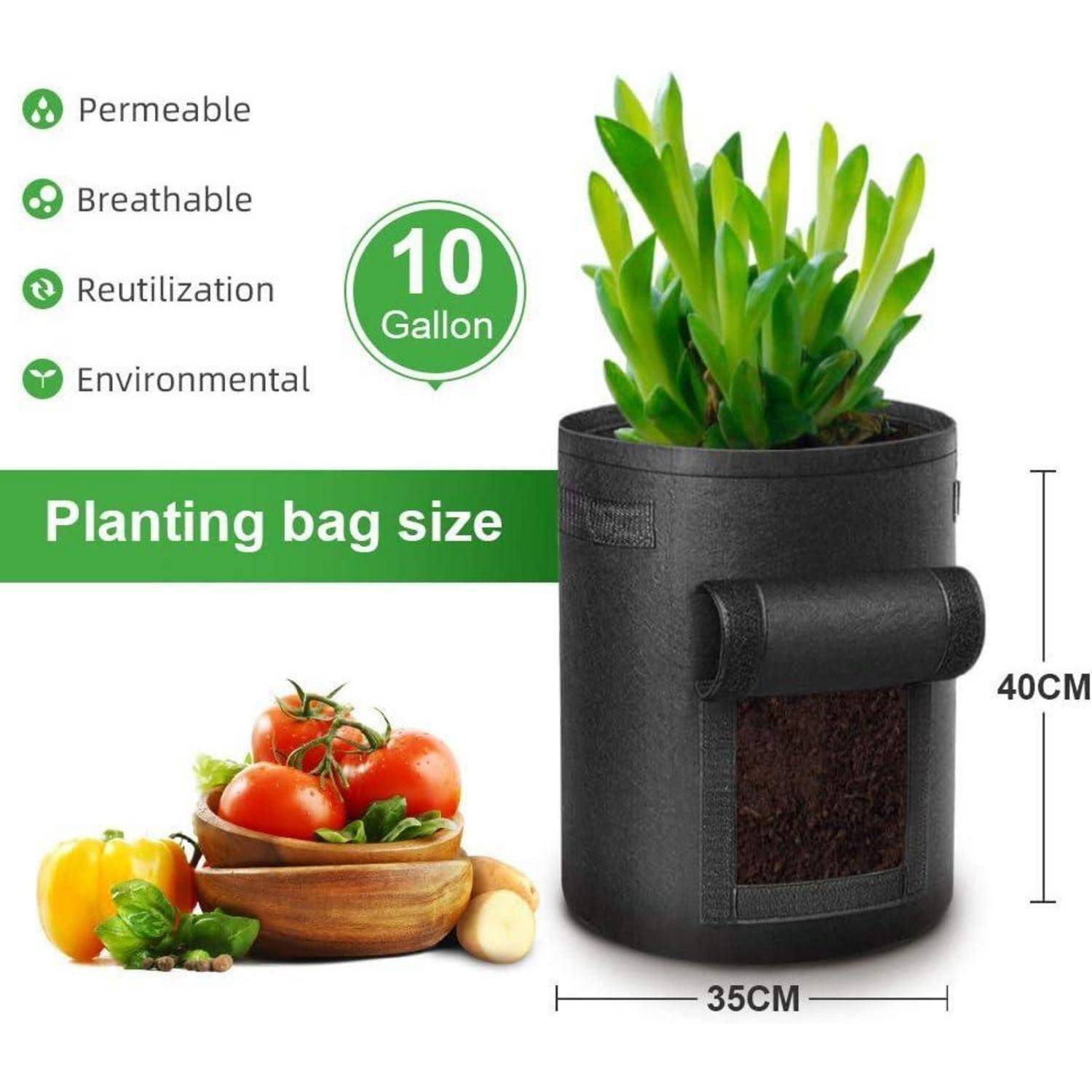 10 Gallonen Potato Grow Bag 5er Pack Gemüse Pflanztaschen mit