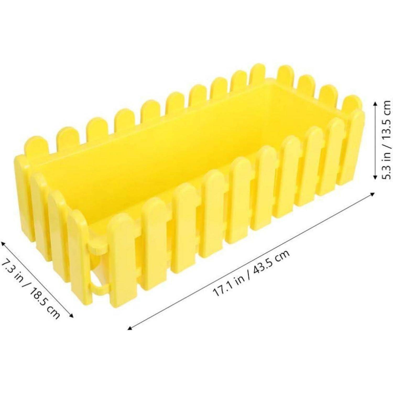 Rechteckiger Blumenkasten Kunststoff Balkon Pflanzen 43,8x18,5x13,5cm