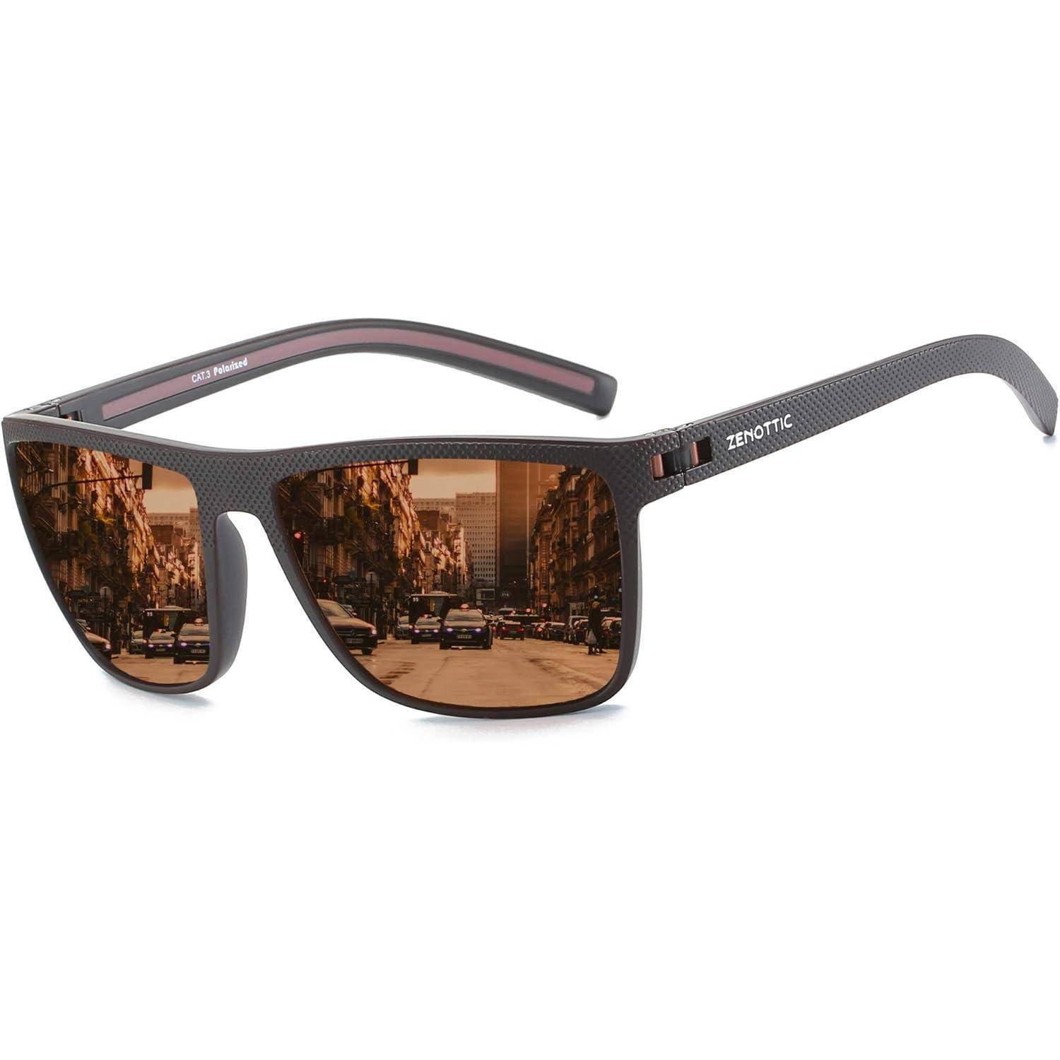Polarisierte Sonnenbrille Herren TR90 Rahmen UV400 Schutz Quadrat