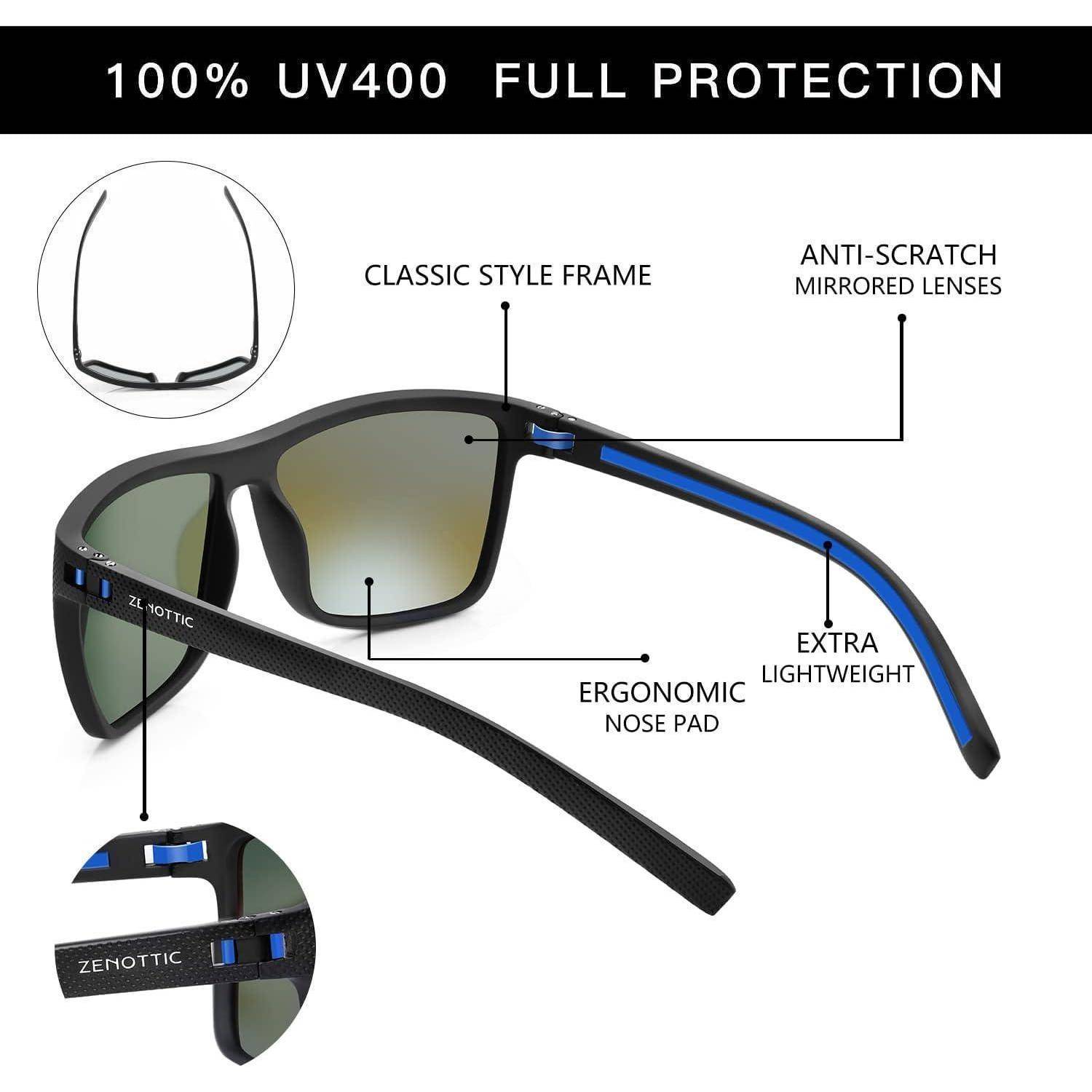 Polarisierte Sonnenbrille Herren TR90 Rahmen UV400 Schutz Quadrat C13