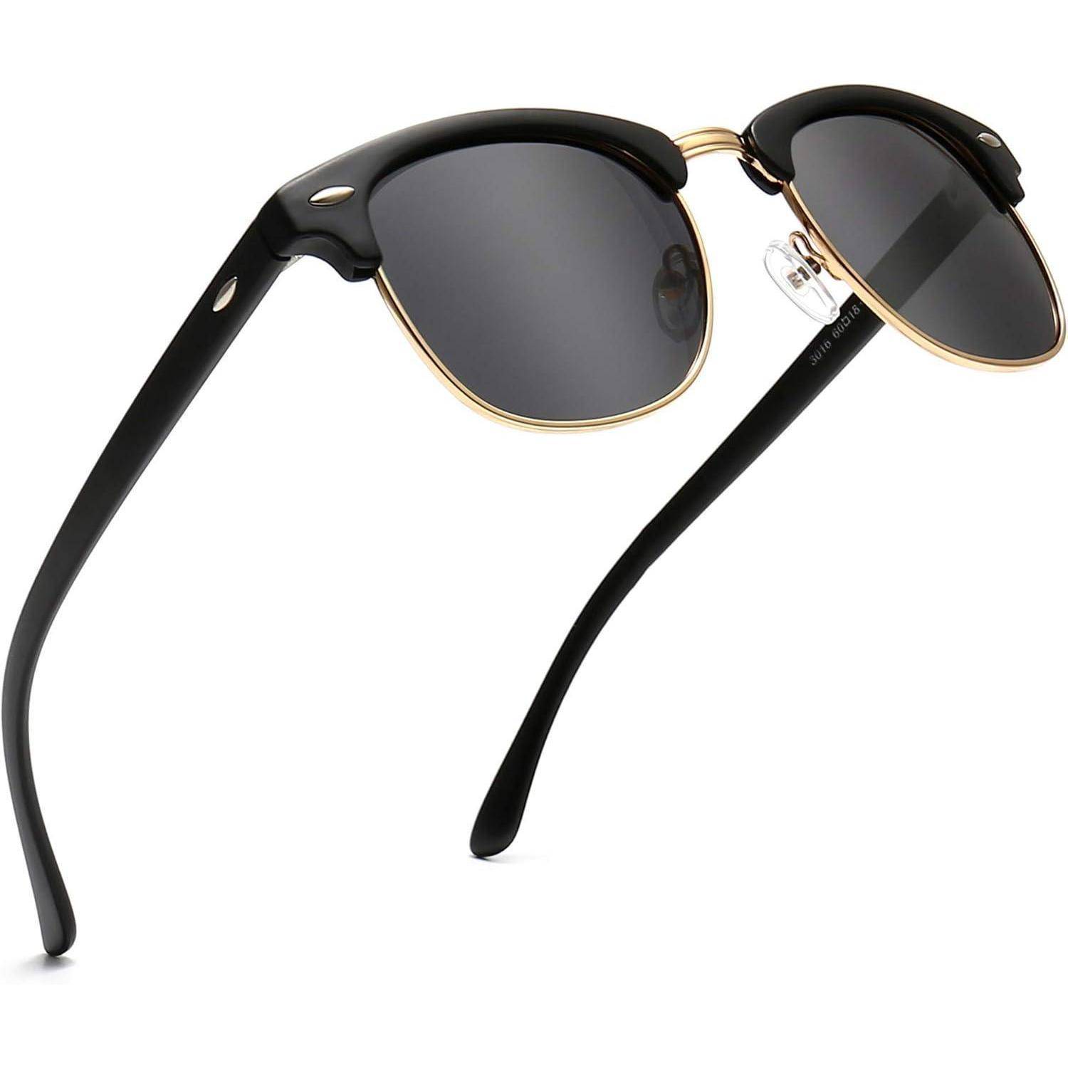 Retro Runde Halbrandlose Polarisierte Sonnenbrille UV-Schutz, SGT016
