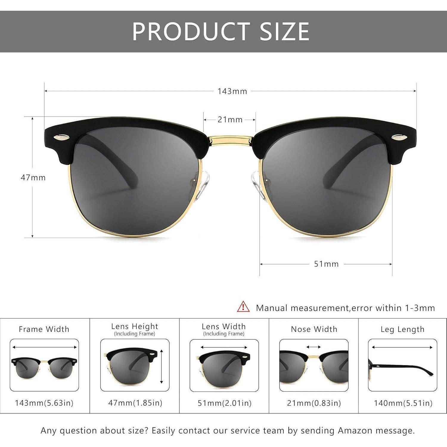 Retro Runde Halbrandlose Polarisierte Sonnenbrille UV-Schutz, SGT016