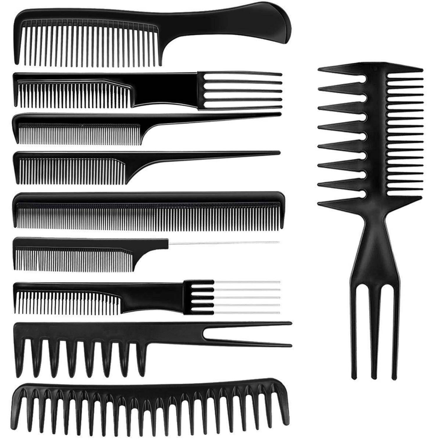 Hair Styling Kämme 10Pcs Profi Friseur Haar Zubehör Set Tragbar Tasche