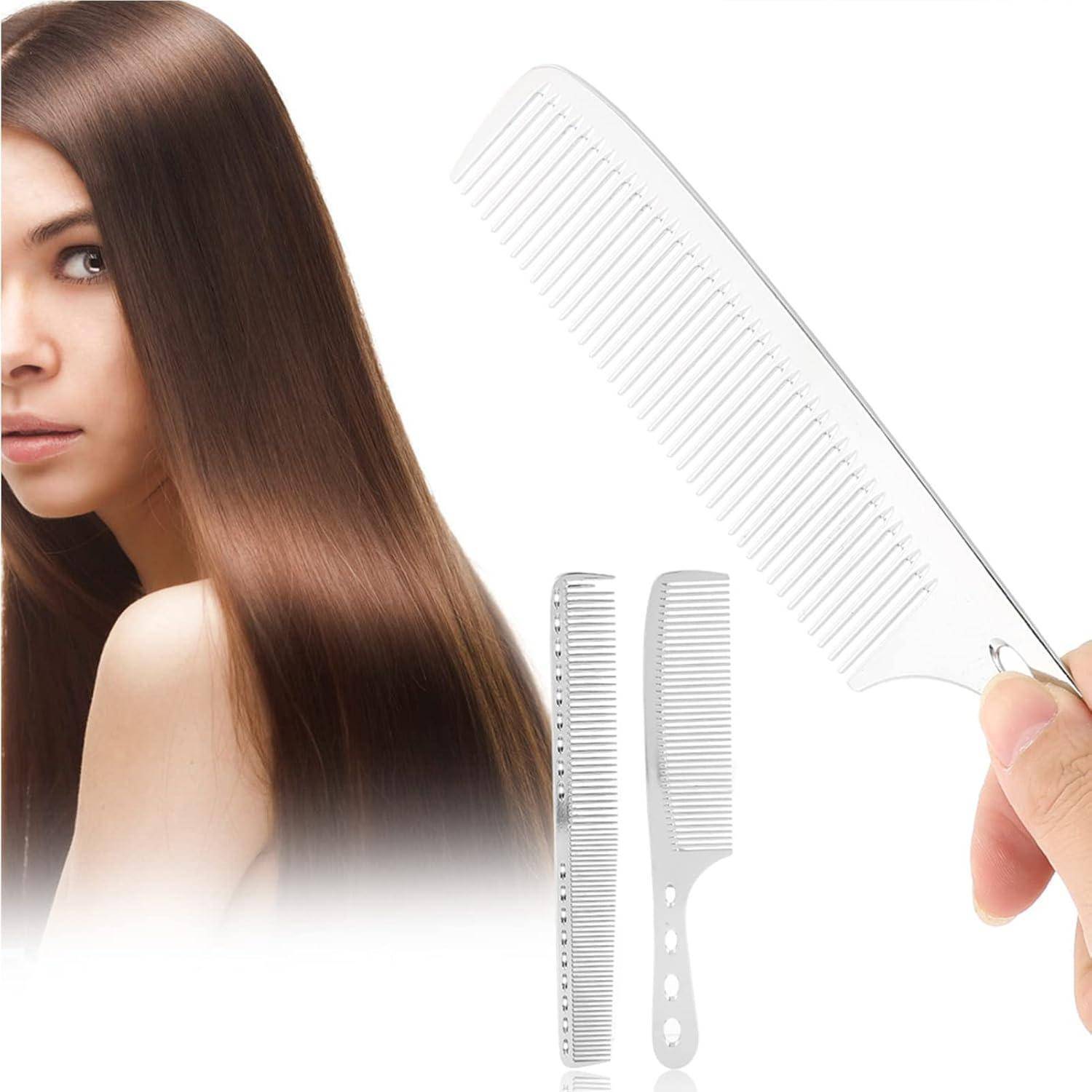 Aluminium Metall HaarKamm Set für Haarstyling & Schneiden