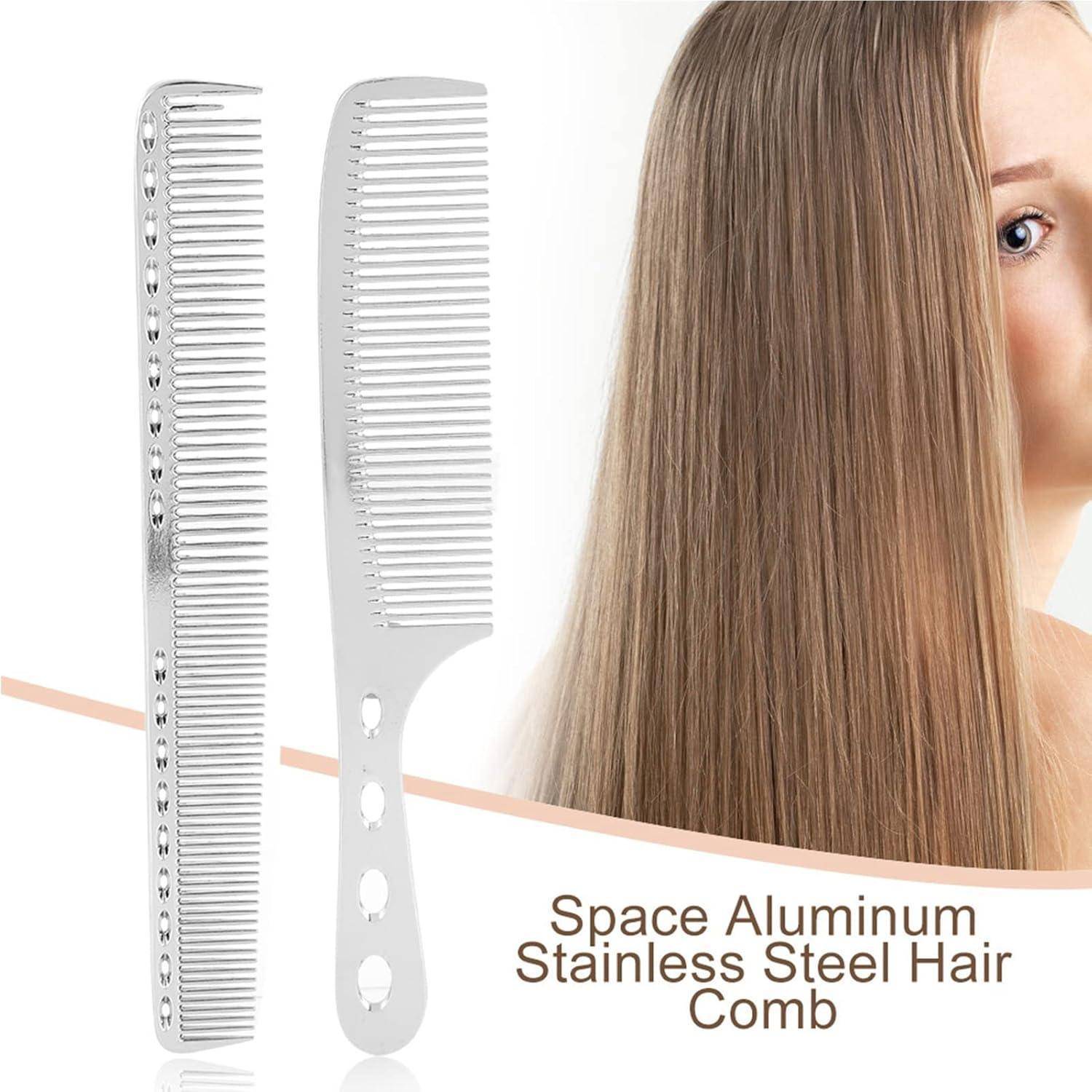 Aluminium Metall HaarKamm Set für Haarstyling & Schneiden